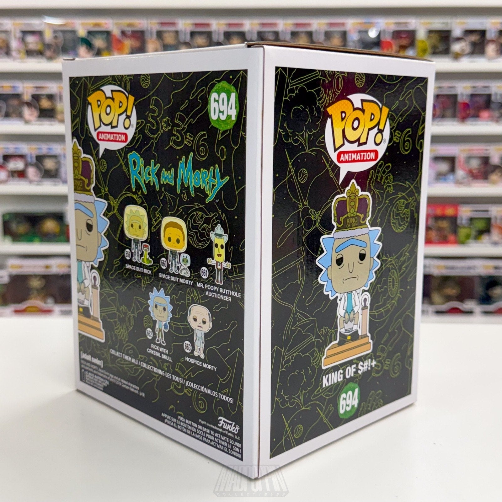 Funko Pop Animation Rick & Morty King of $#!+ w/Sound 694 Sci-Fi Vinyl Figure