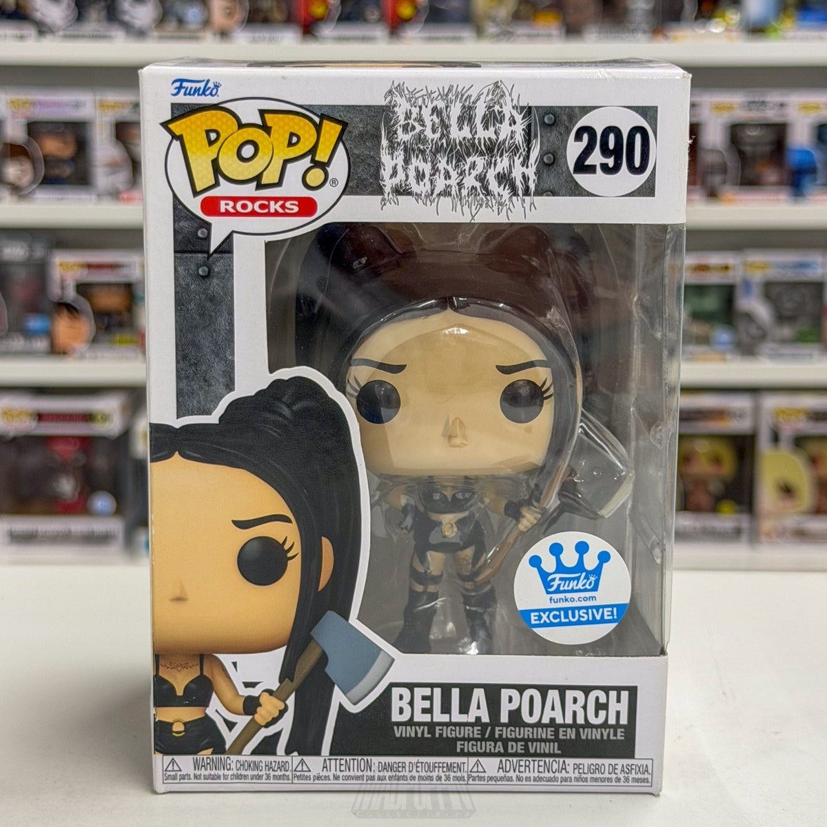Funko Pop Rocks Bella Poarch w/Axe Exclusive 290 Social TikTok Toy Vinyl Figure