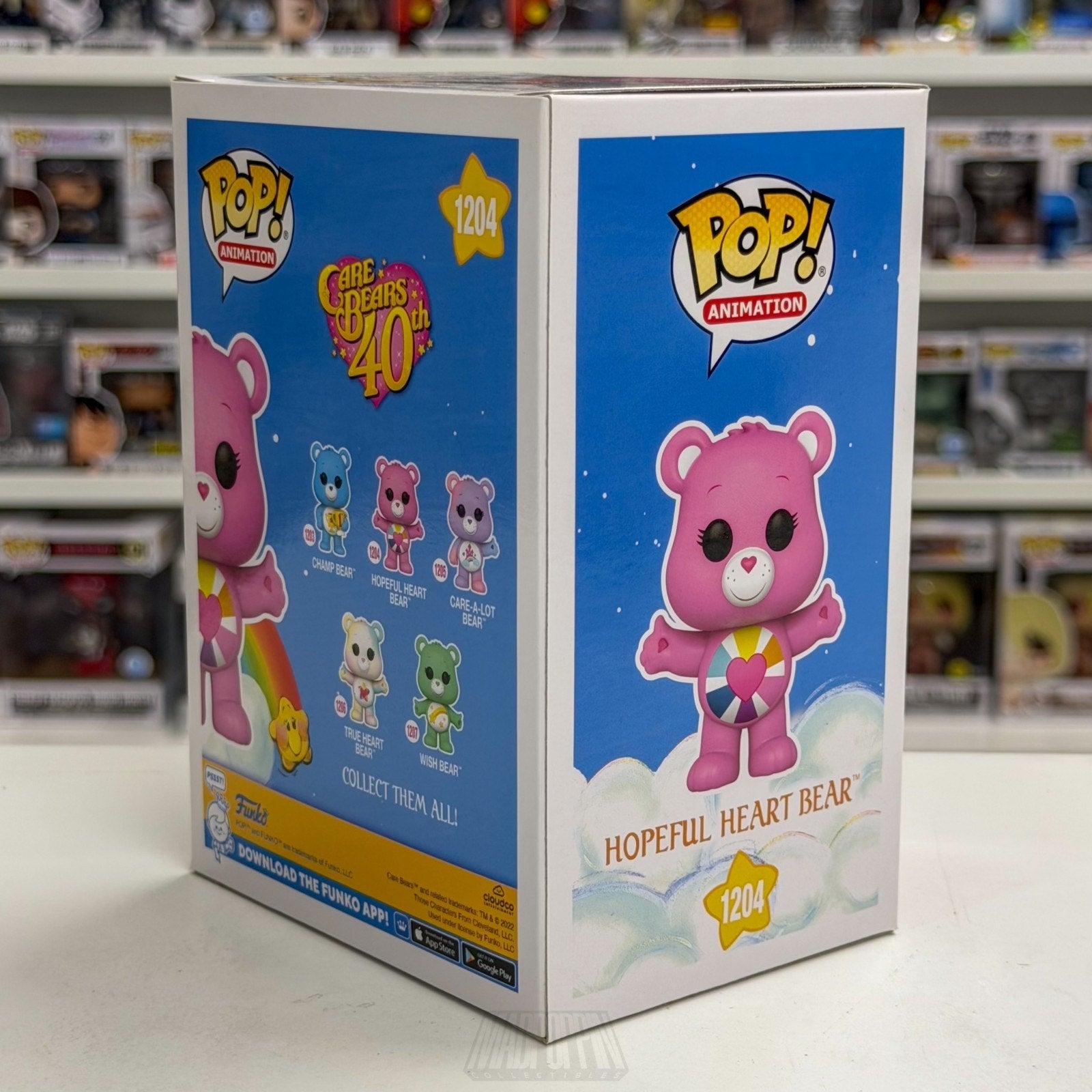 Funko Pop Animation Care Bears Hopeful Heart Bear 1204 Cartoon Toy Vinyl Figure