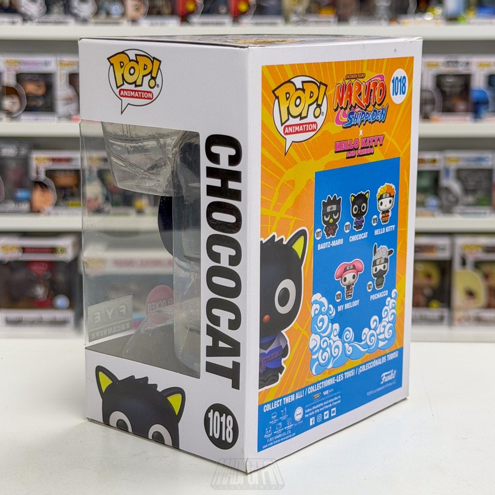 Funko Pop Anime Naruto x Hello Kitty Chococat Flocked FYE 1018 Kawaii Figure