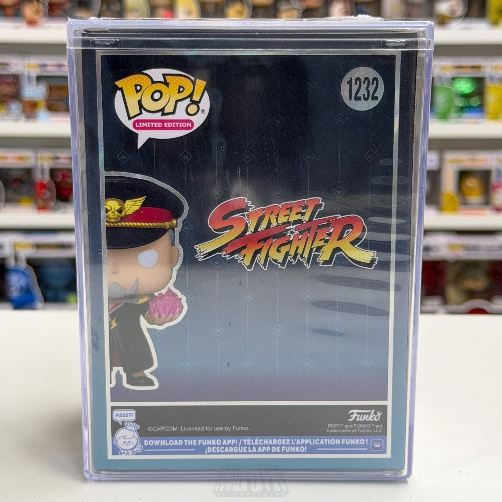 Funko Pop Street Fighter M Bison Glow 1232 1500 SDCC 2026 LEGENDARY CON STICKER