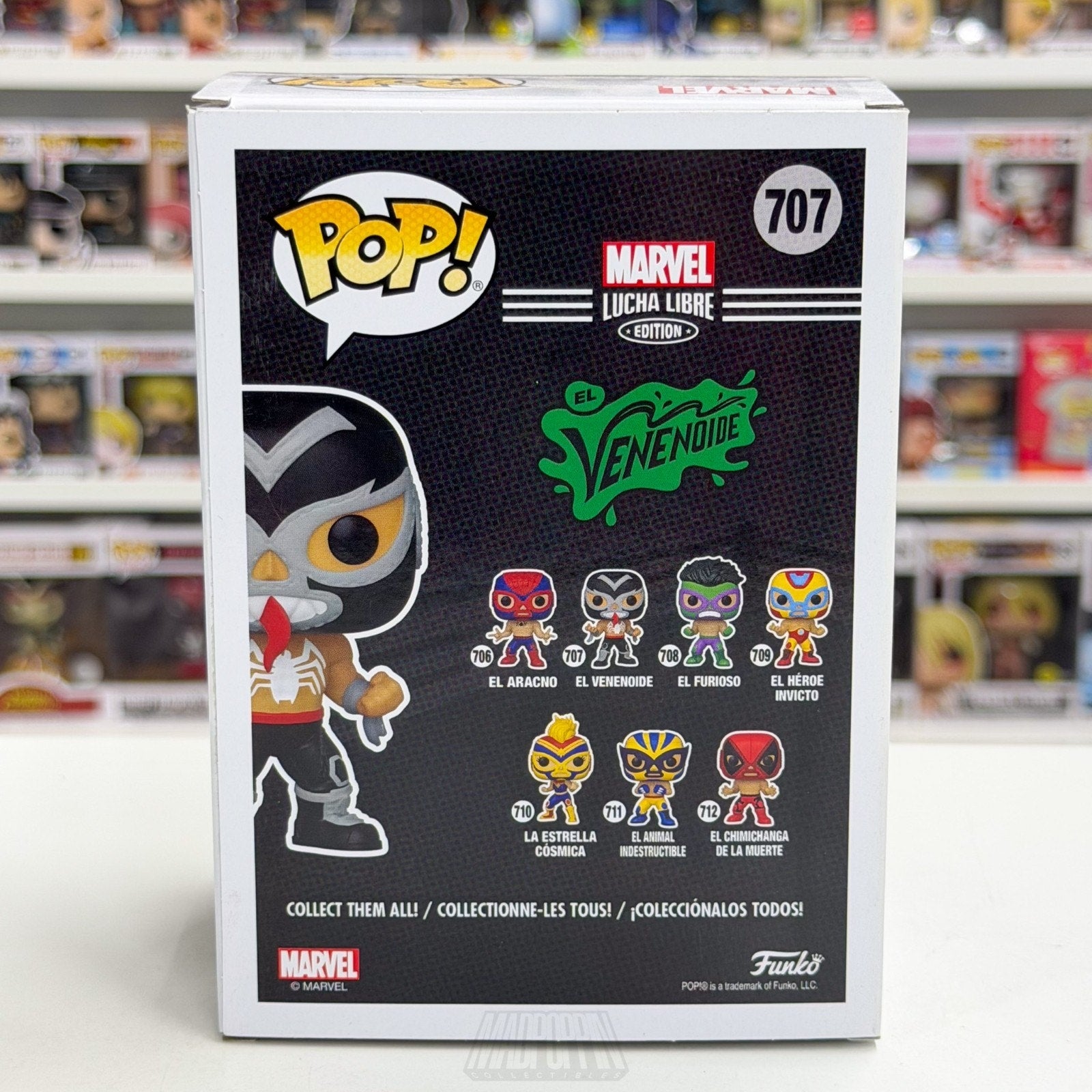 Funko Pop Marvel Collector Corps Lucha Libre El Venenoide Metallic 707 Figure