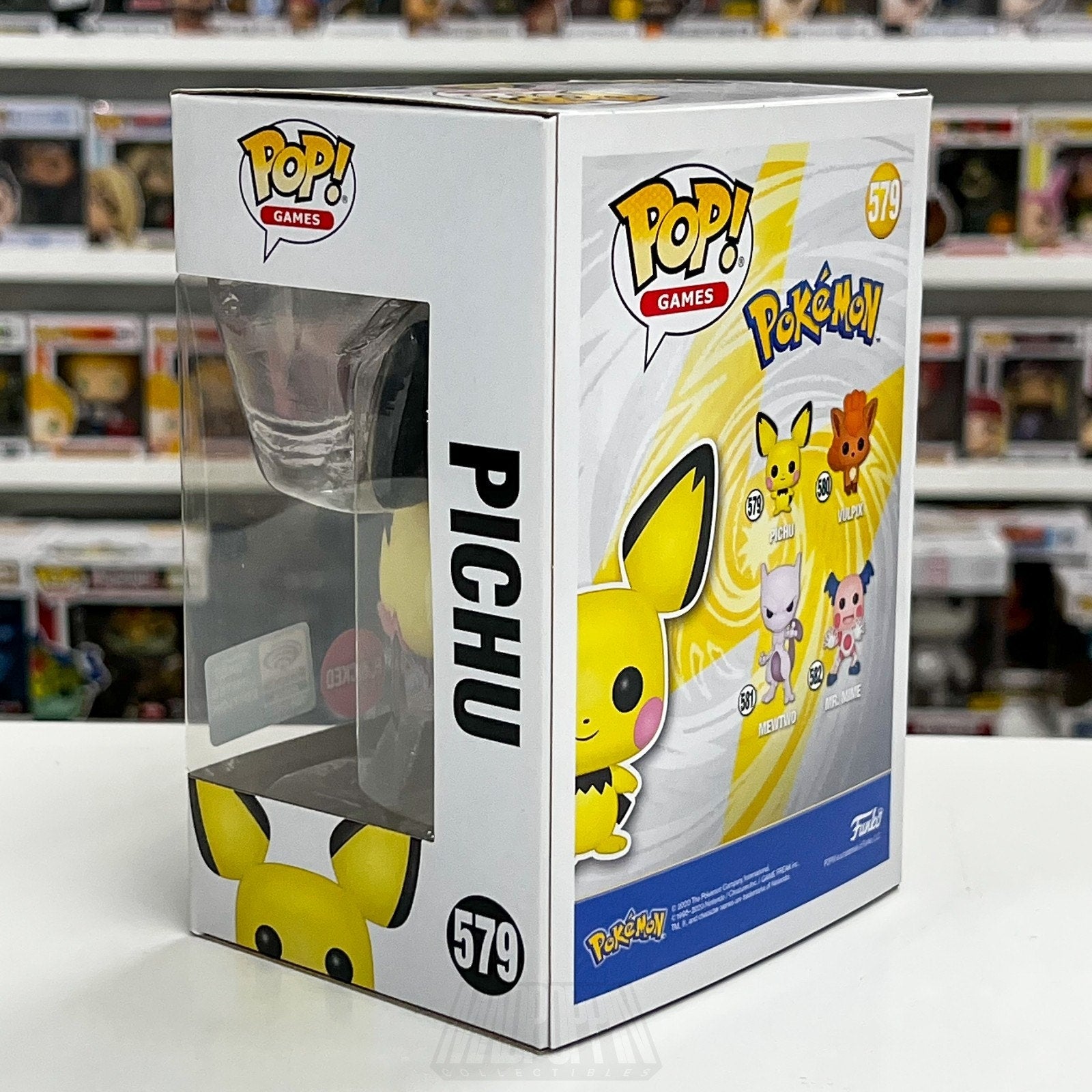 Funko Pop Games Pokemon Pichu Flocked WonderCon 579 Official Sticker TCG Figure
