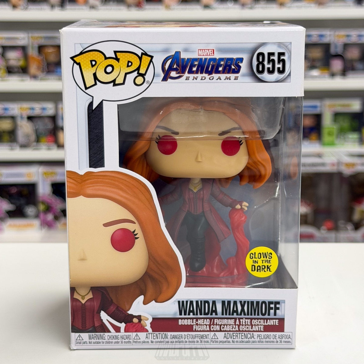 Funko Pop Marvel Avengers Endgame Wanda Maximoff Glow 855 Scarlet Witch Figure