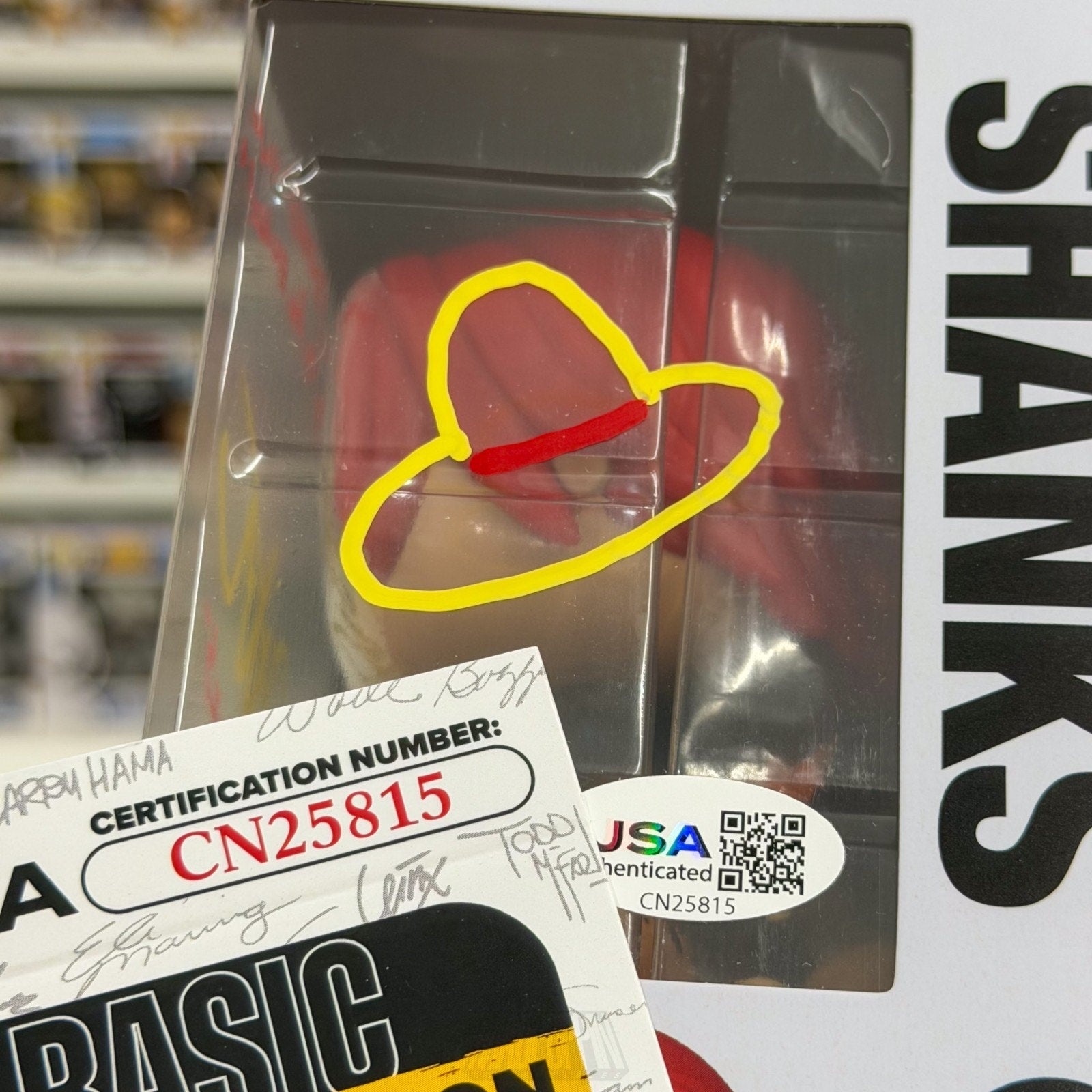 Funko Pop Anime One Piece Shanks Devine Departure Signed JSA 2166 Vinyl Figure