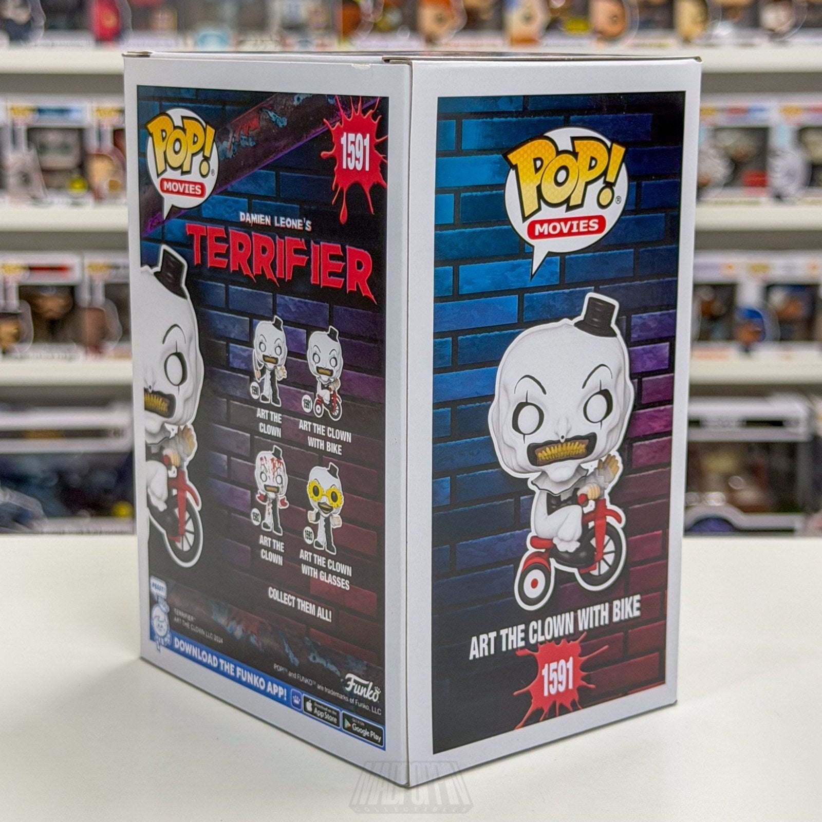 Funko Pop Movies Terrfier Art the Clown w/Bike 1591 Horror Gore Toy Vinyl Figure