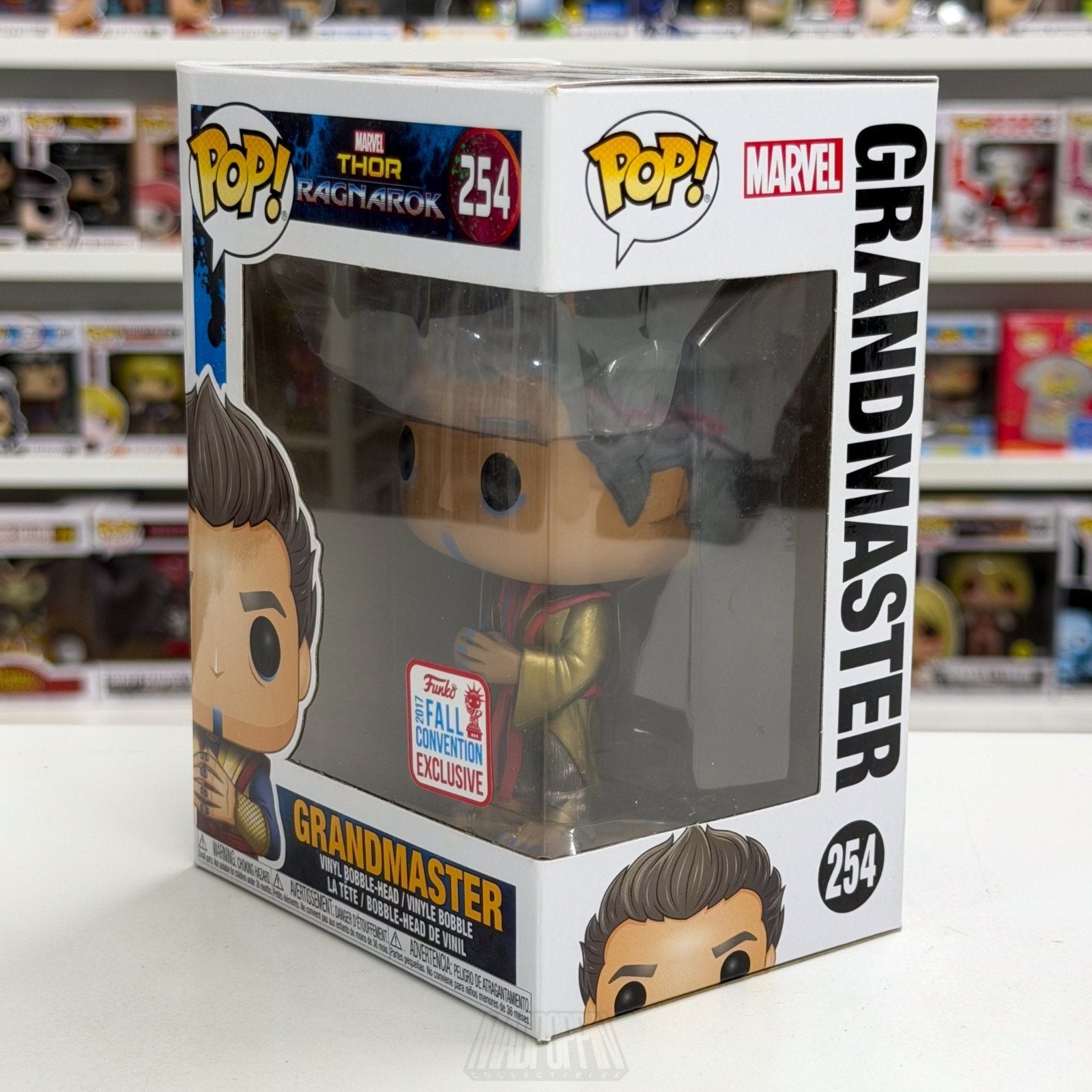 Funko Pop Marvel Thor Ragnarok Grandmaster NYCC 254 Sakaar Dictator Vinyl Figure