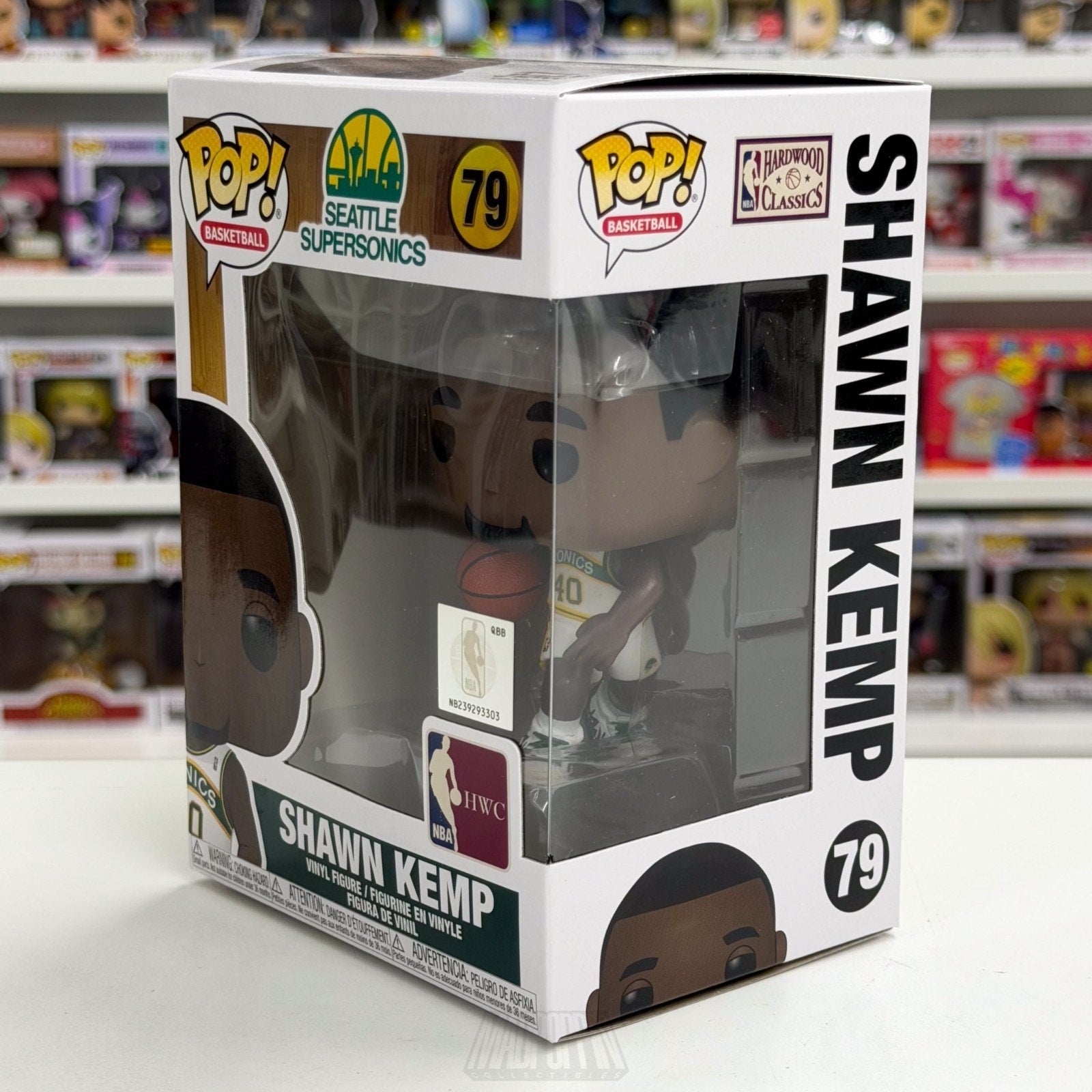 Funko Pop NBA Basketball HWC Seattle Supersonics Shawn Kemp 79 Dunk Vinyl Figure
