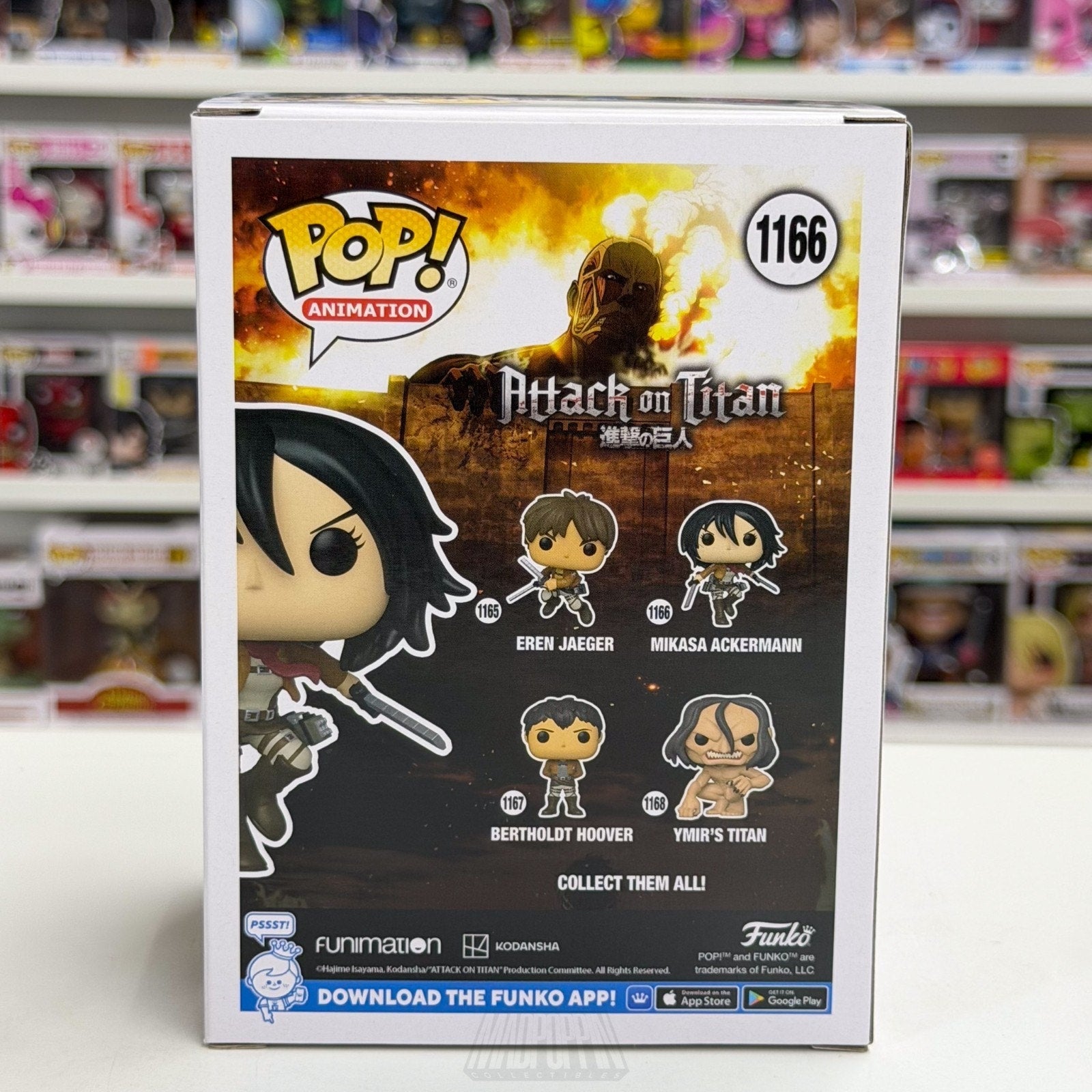 Funko Pop Anime Attack on Titan Mikasa Ackermann Action Pose 1166 Vinyl Figure