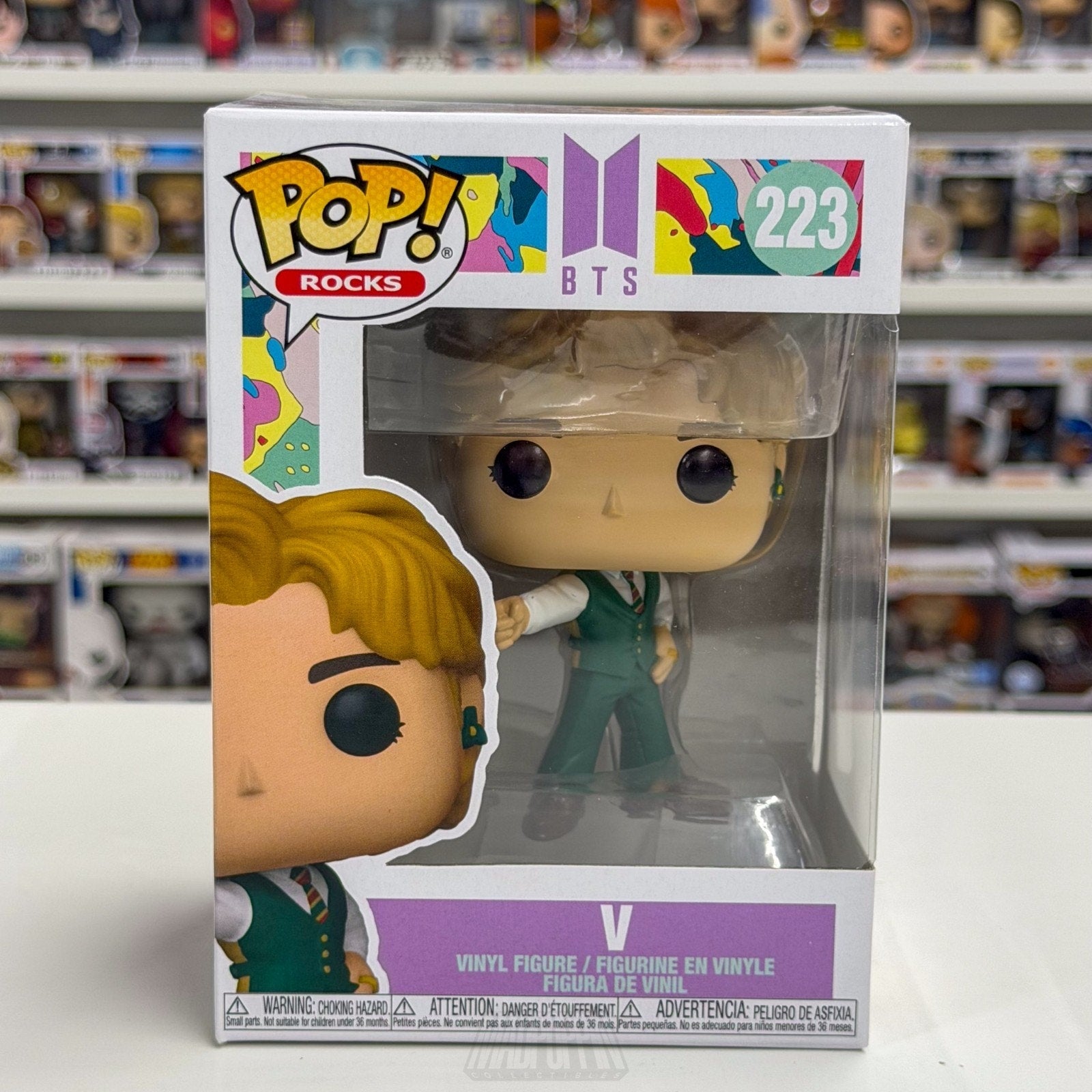 Funko Pop Rocks BTS Dynamite V 223 Bangtan Boy Band Korean K-Pop Vinyl Figure