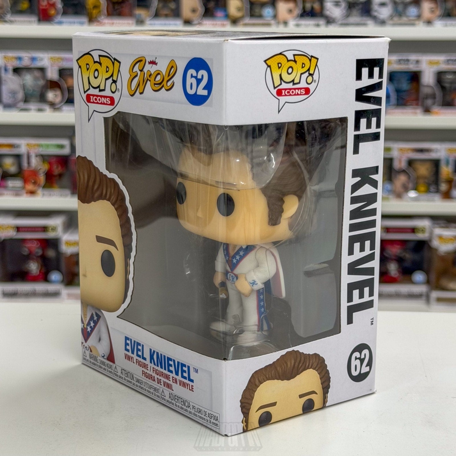 Funko Pop Icons Evel Knievel 62 American Stunt Performer Entertainer Toy Figure