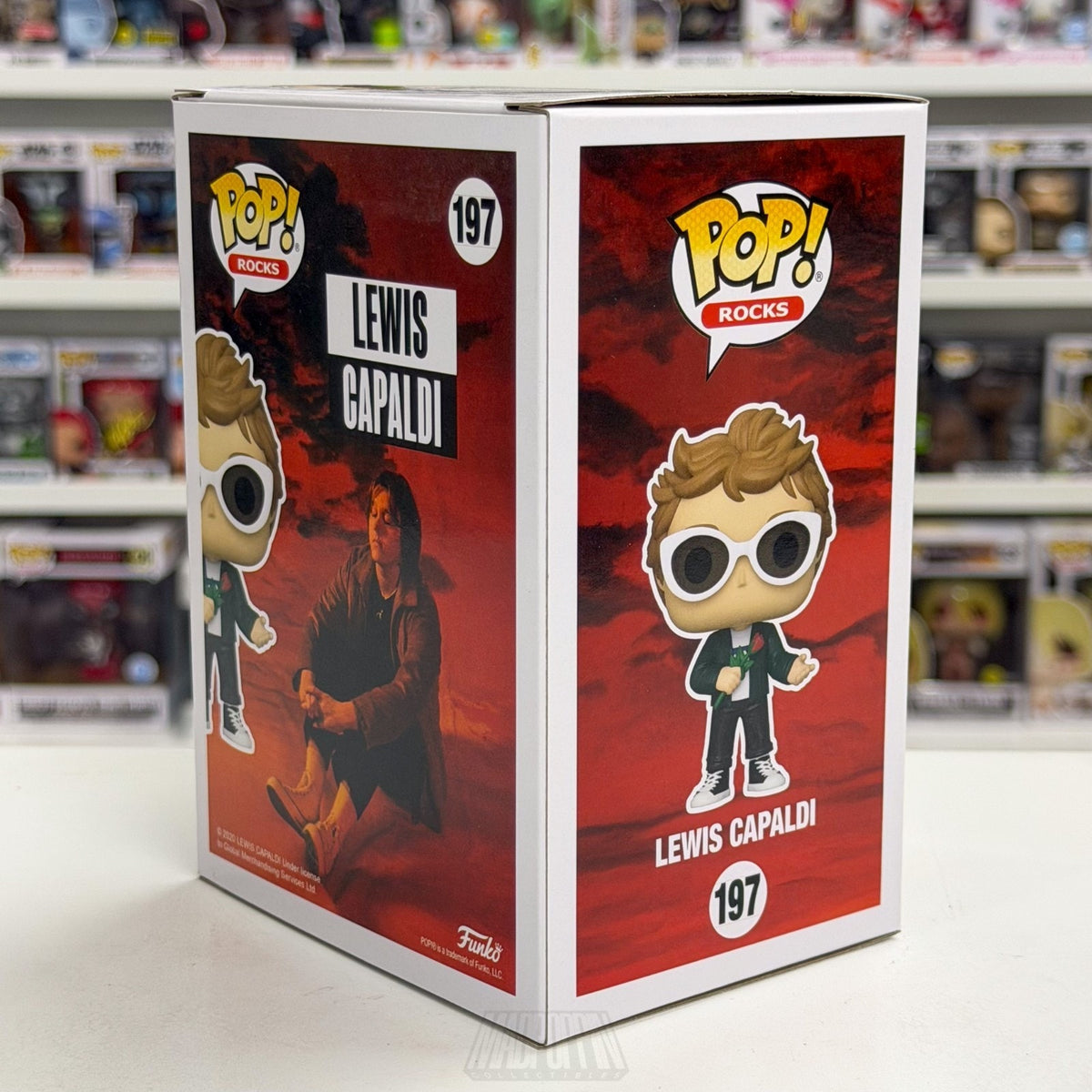 Funko Pop Rocks Lewis Capaldi w/Rose 197 Music Scottish Singer Toy Vinyl Figure
