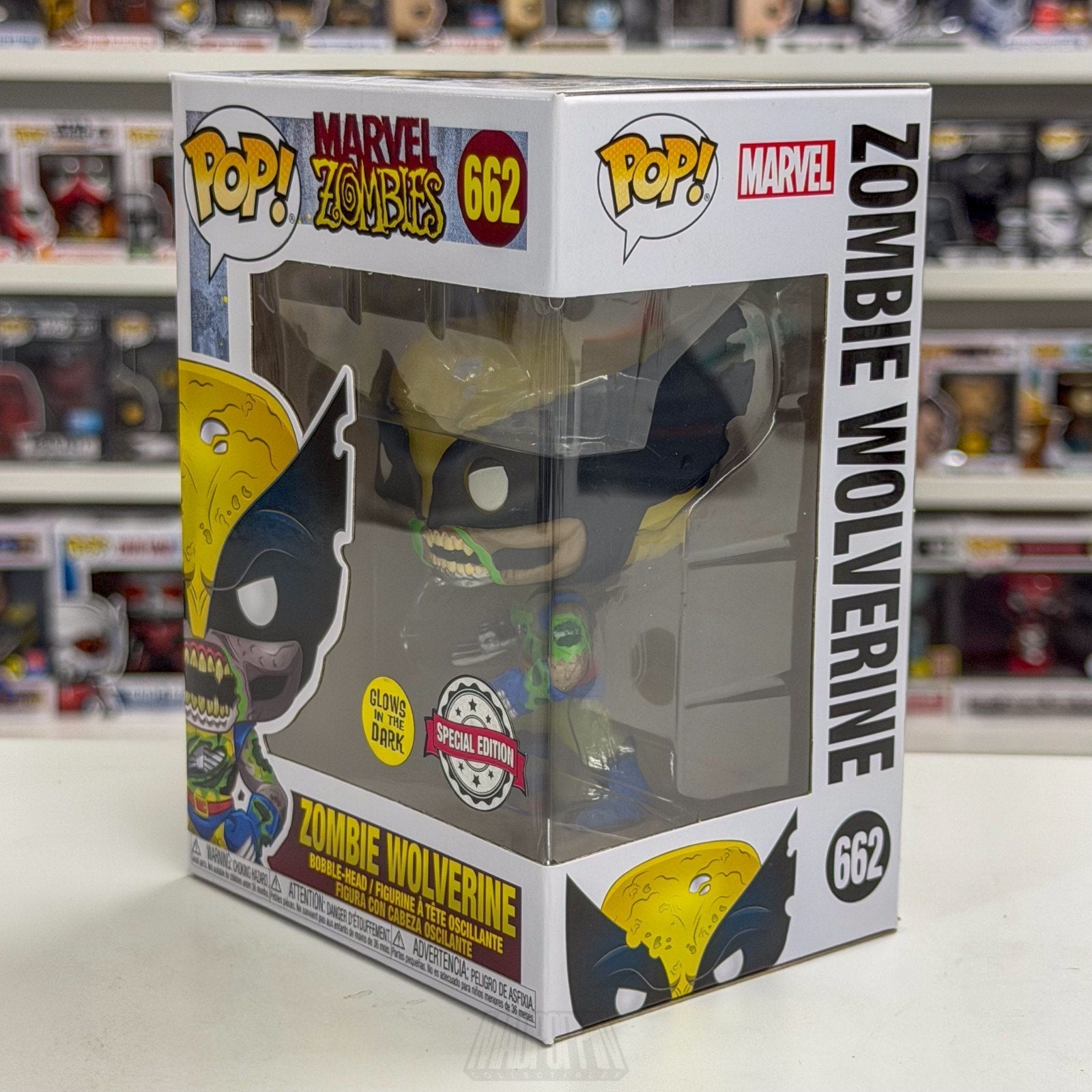 Funko Pop Marvel Zombie Wolverine Glow Special Edition 662 Mutant Vinyl Figure
