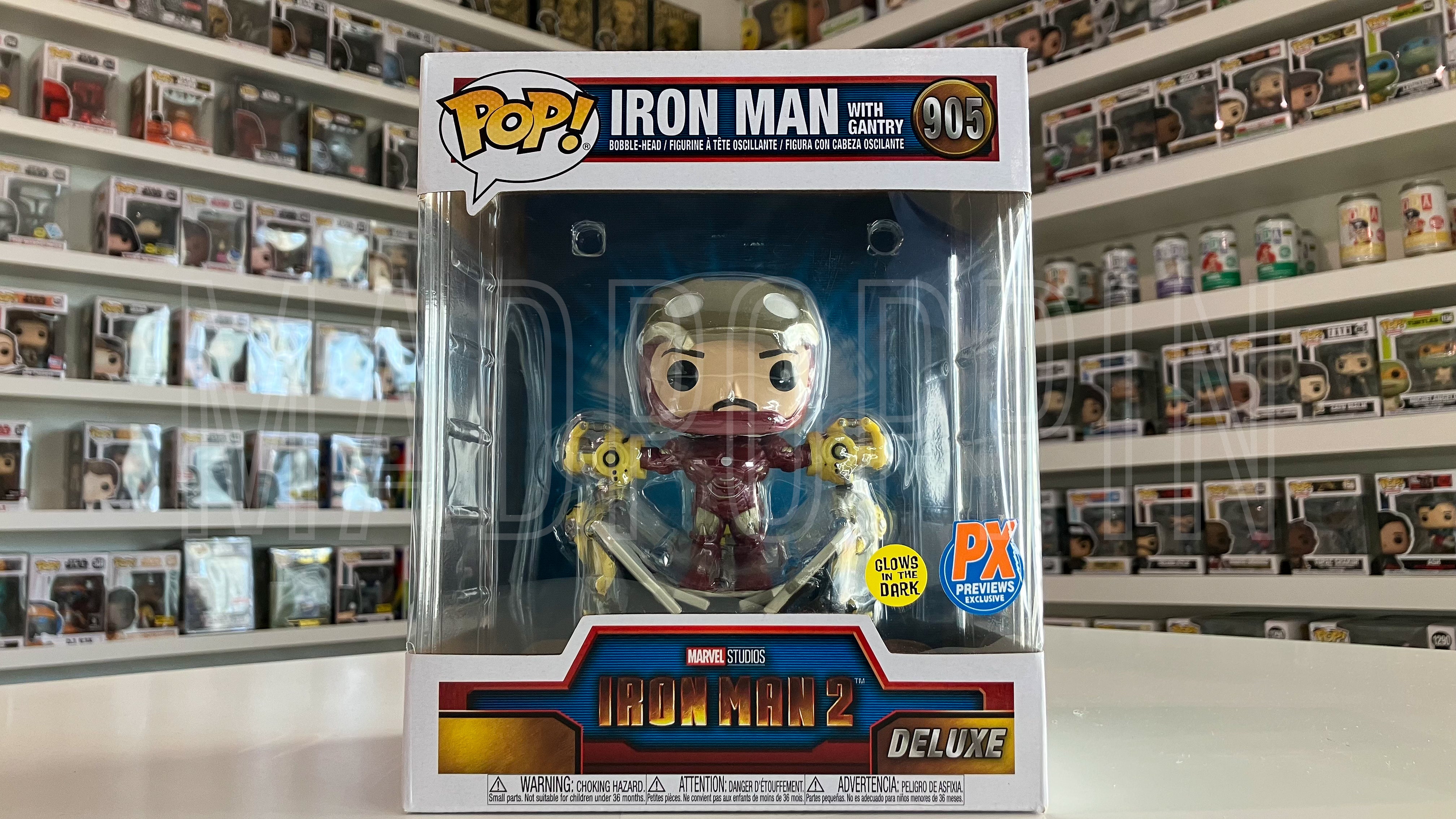 Funko POP! Deluxe Marvel Iron Man 2 w/ Gantry Glow in the Dark PX Exclusive #905