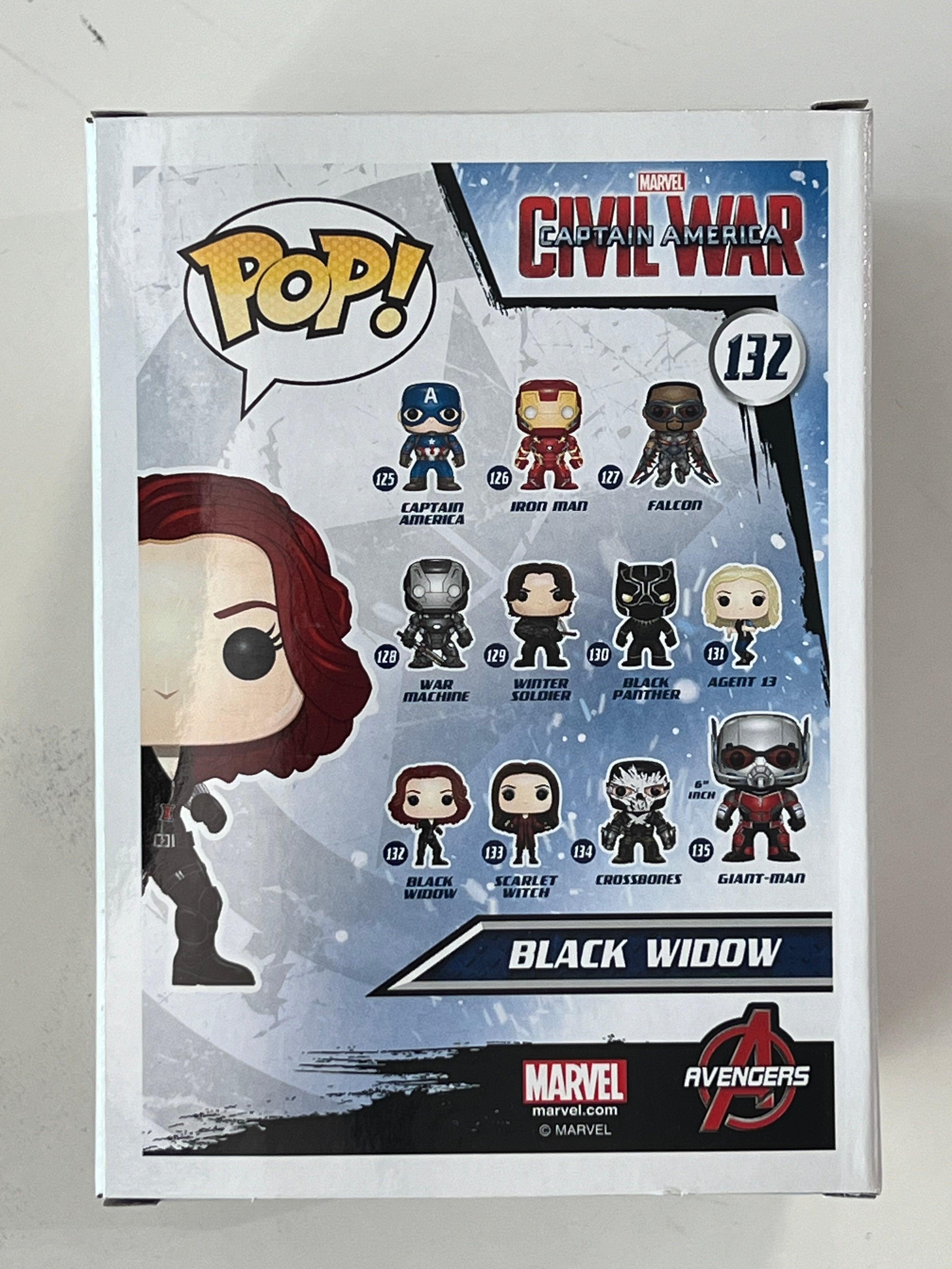 Funko Pop Marvel Captain America Civil War Black Widow Vaulted 132