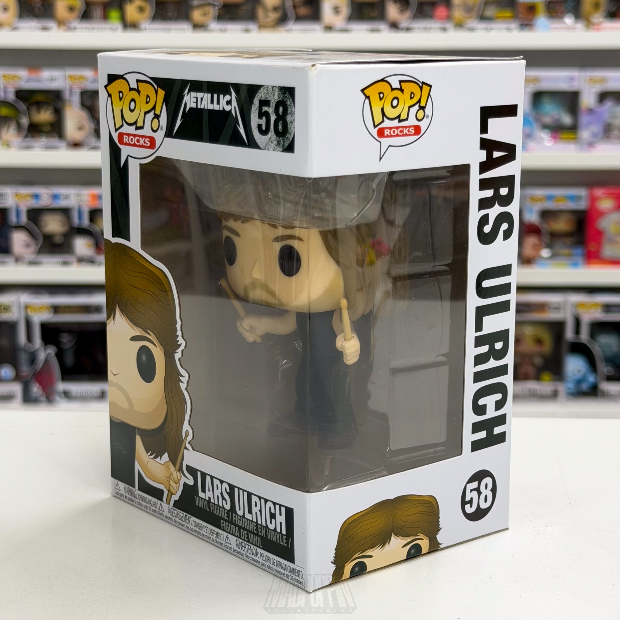 Funko Pop Rocks Metallica Lars Ulrich 58 Heavy Metal Band Music Toy Vinyl Figure
