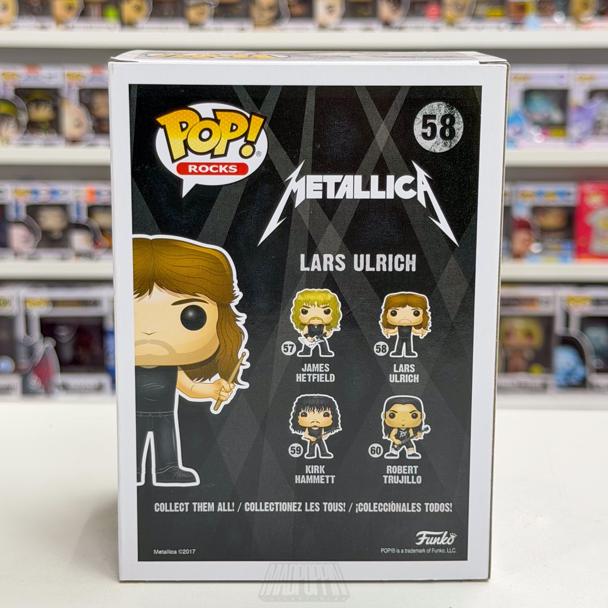 Funko Pop Rocks Metallica Lars Ulrich 58 Heavy Metal Band Music Toy Vinyl Figure