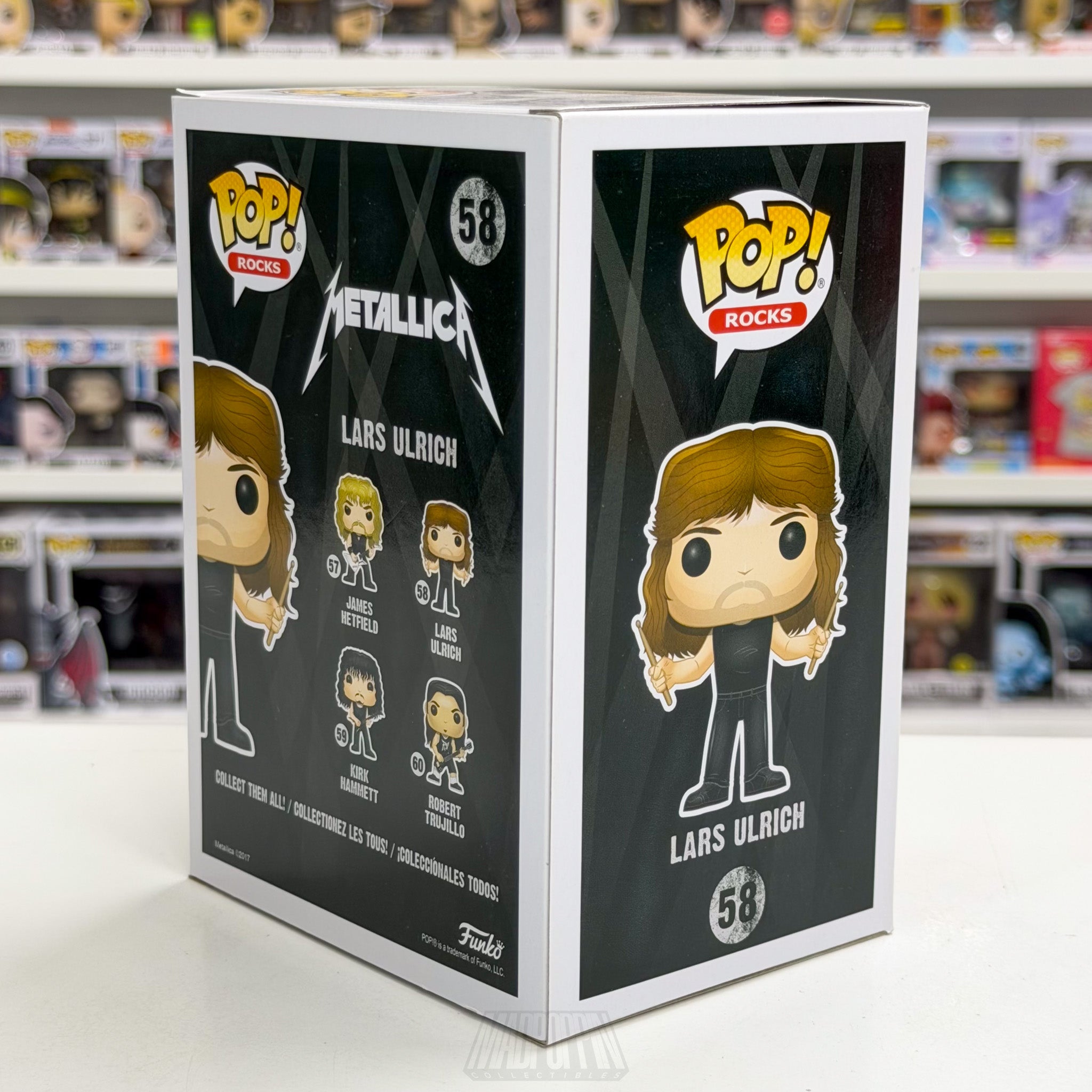 Funko Pop Rocks Metallica Lars Ulrich 58 Heavy Metal Band Music Toy Vinyl Figure