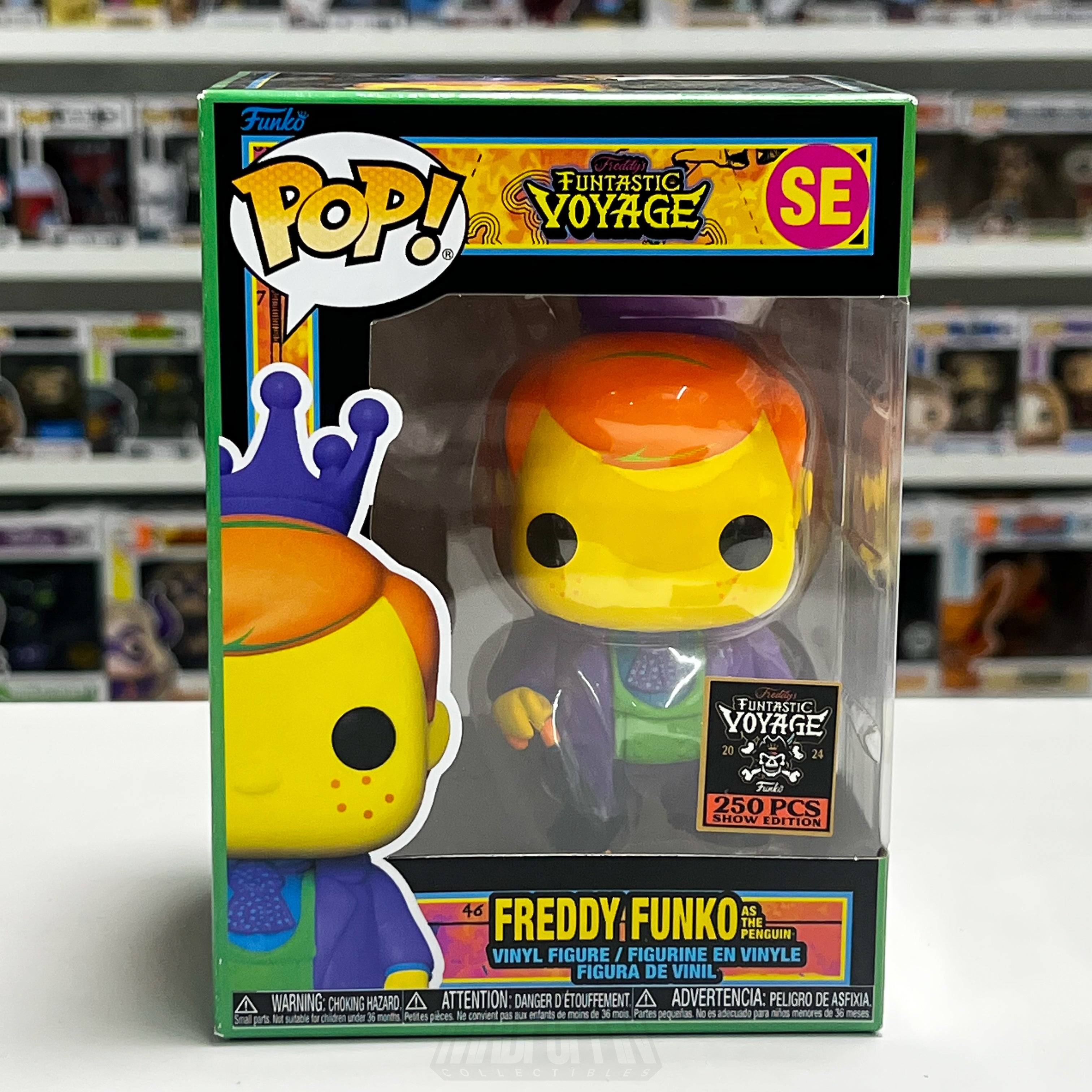 Funko Pop Fundays Funtastic Voyage Freddy as Penguin Blacklight 250 PCS SE Show