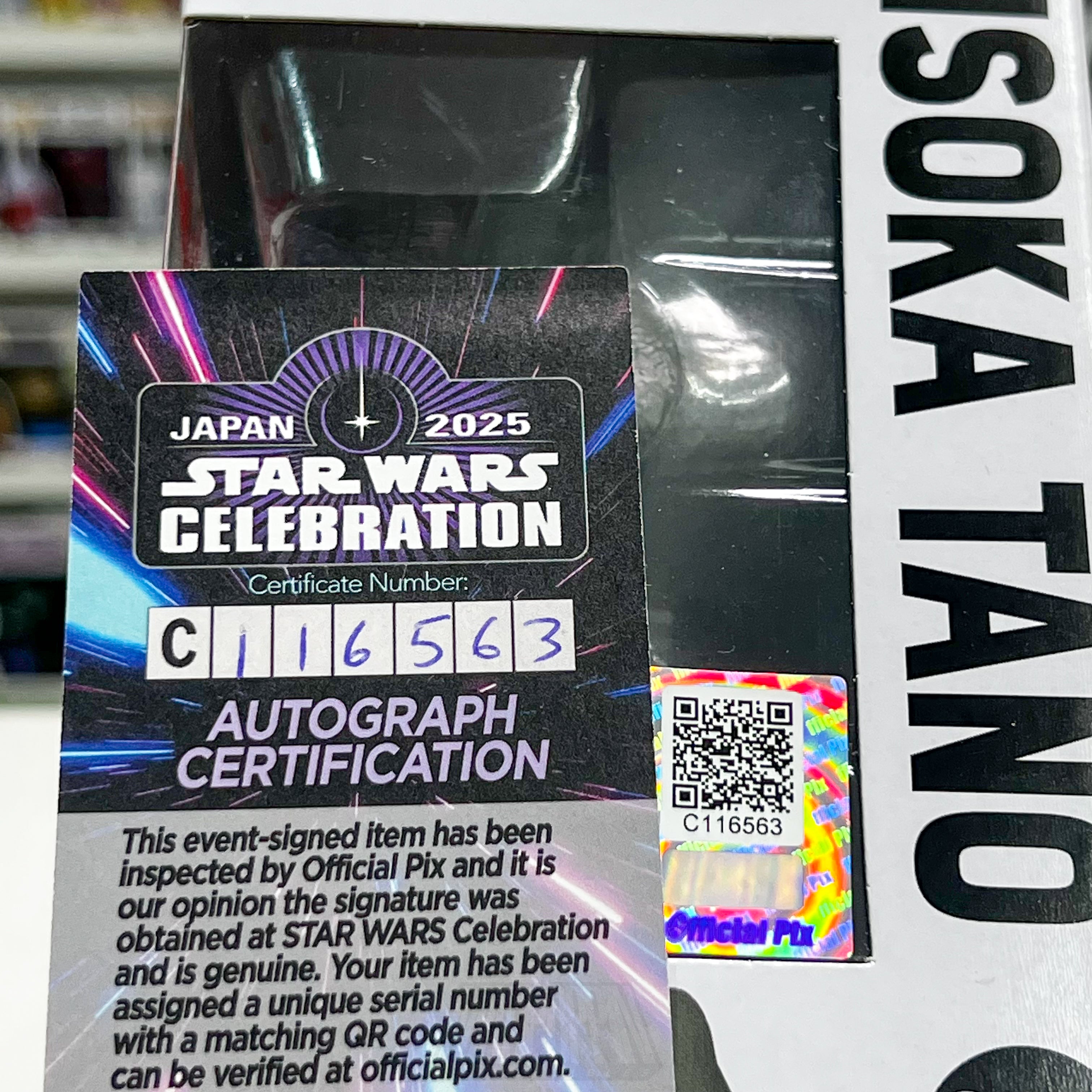 Funko Pop Star Wars Ahsoka Tano 650 Signed Ashley Eckstein Rosario Dawson COA