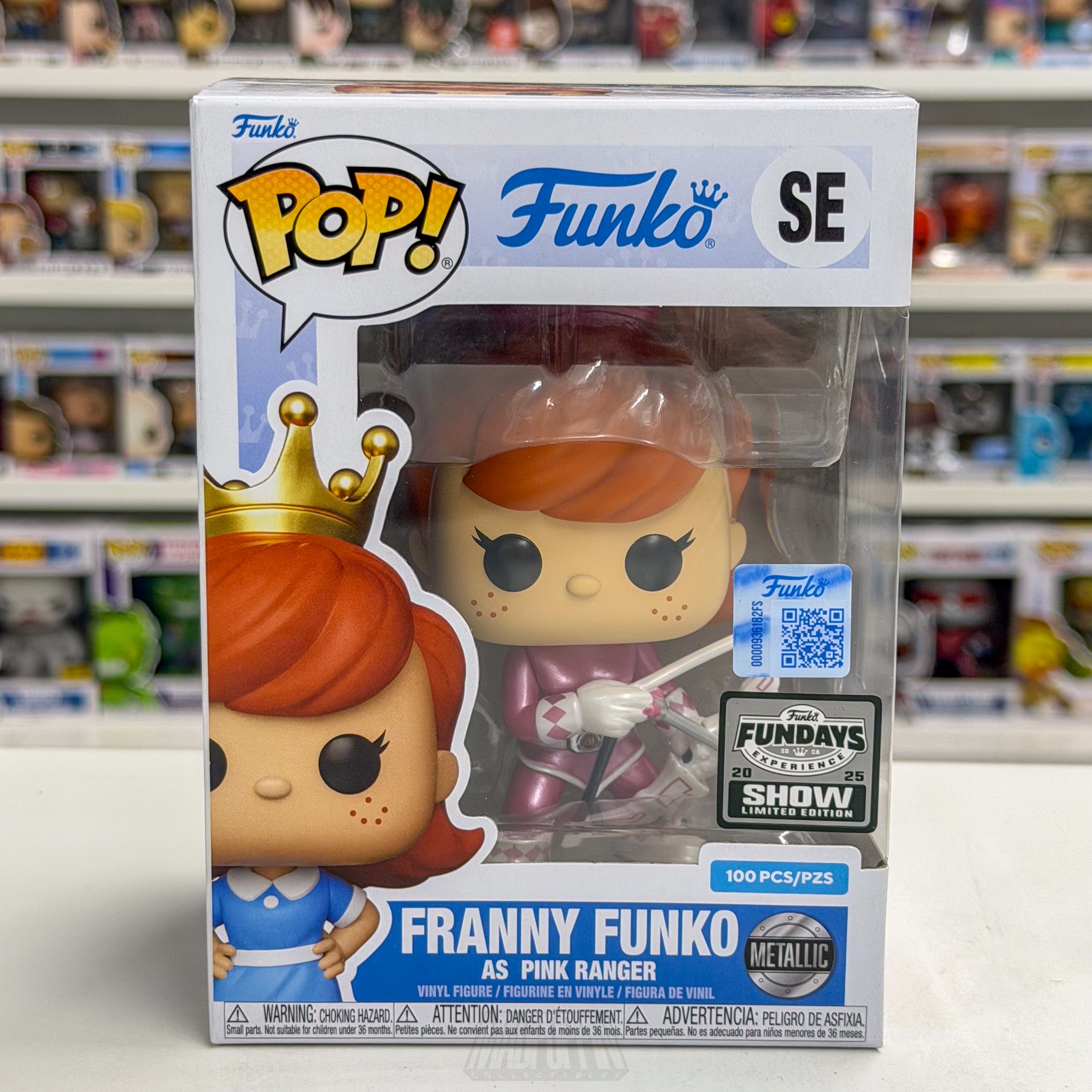Funko Pop Fundays Franny Mighty Morphin Pink Ranger Metallic Show 100 PCS MMPR