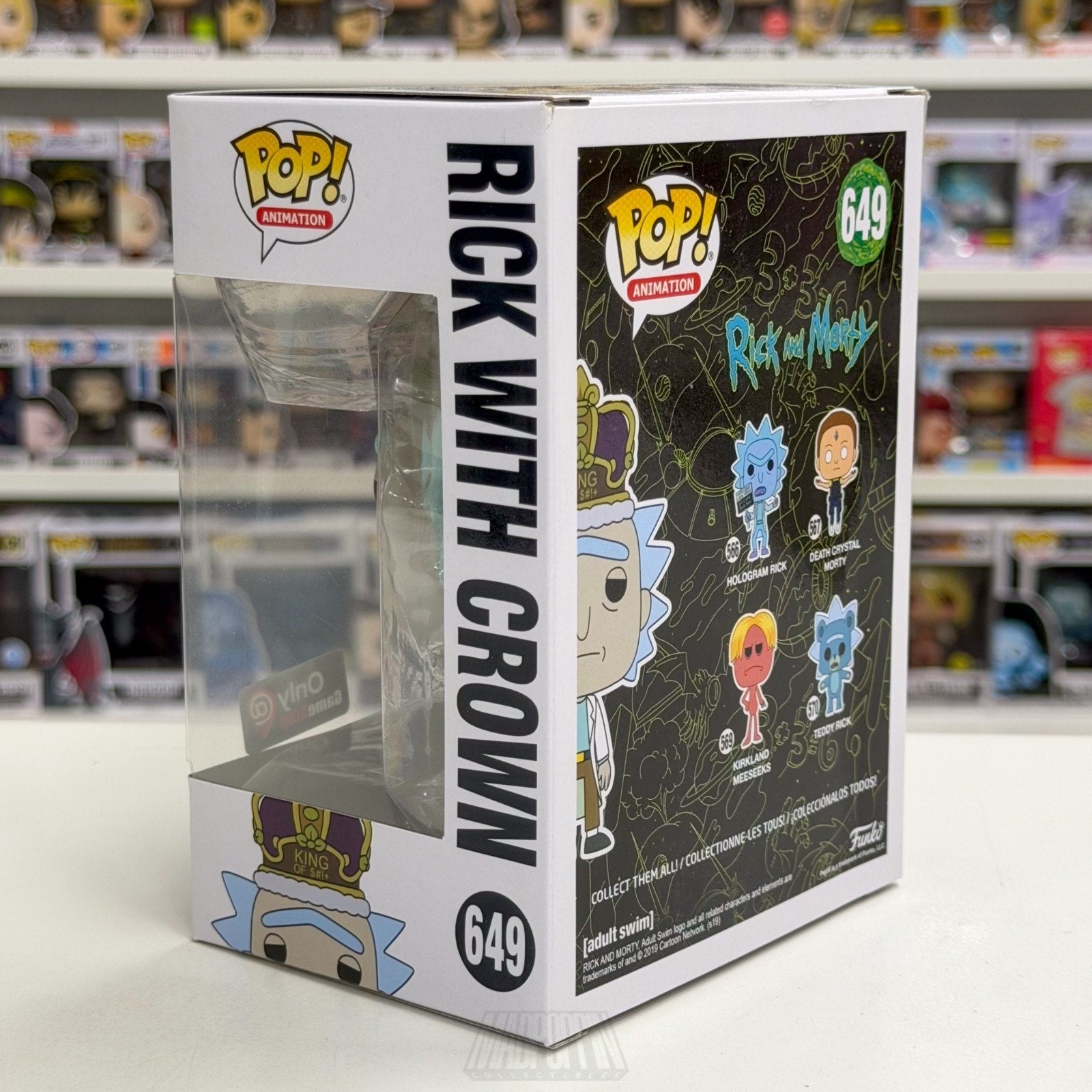 Funko Pop Animation Rick & Morty w/Crown King of $#+ GameStop 649 Vinyl Figure