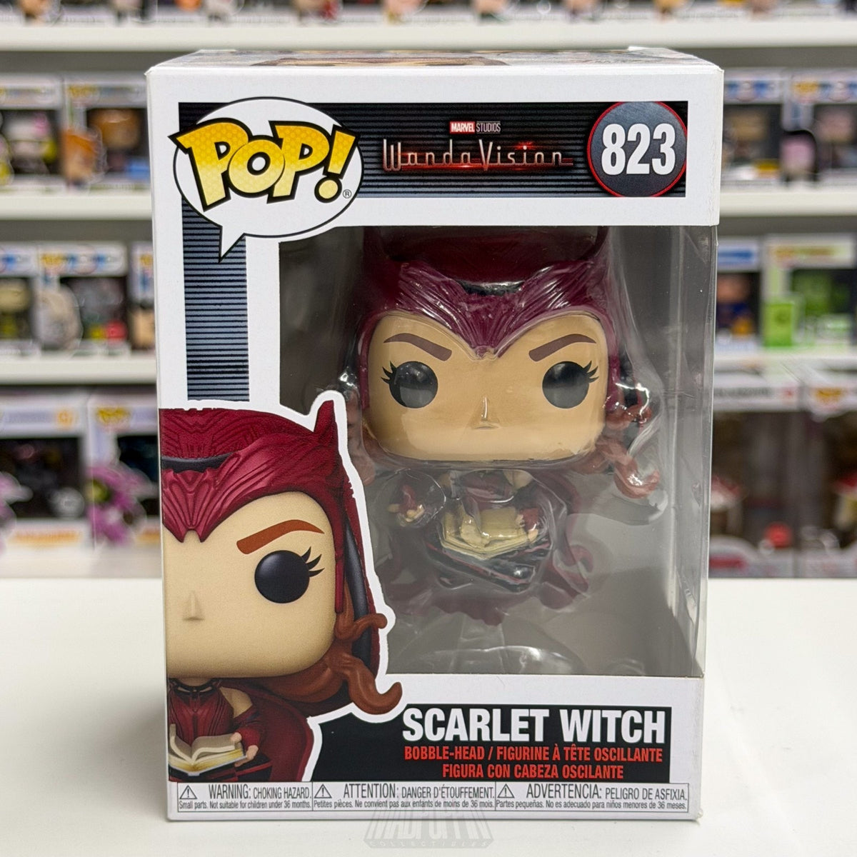 Funko Pop Marvel WandaVision Scarlet Witch Darkhold Levitating 823 Vinyl Figure