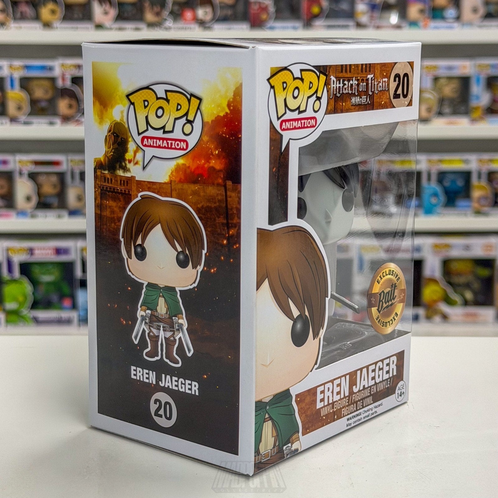 Funko Pop Anime Attack on Titan Eren Jaeger Black & White BAIT 20 Vinyl Figure