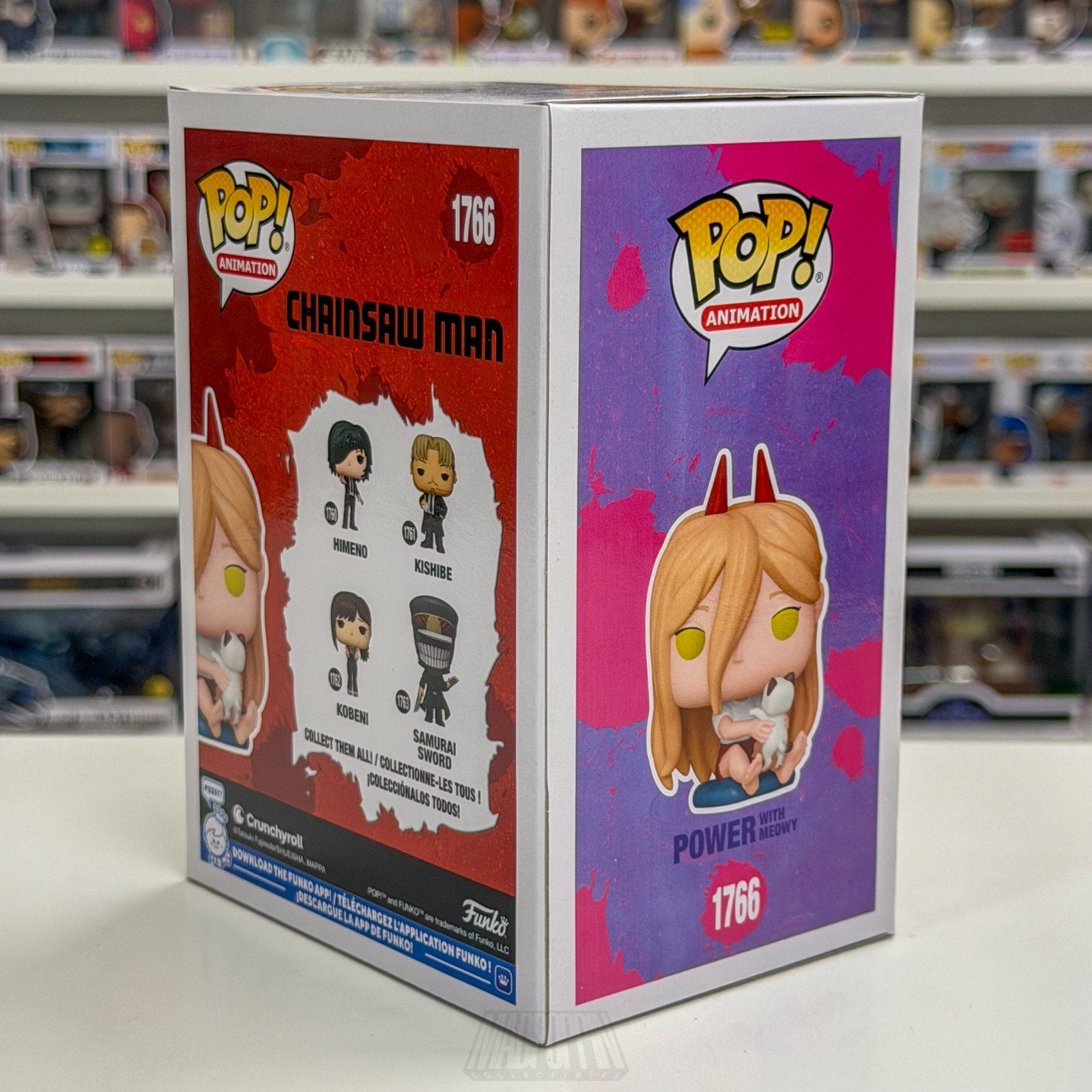 Funko Pop Anime Chainsaw Man Power w/Meowy Chalice Flocked Chase 1766 Toy Figure