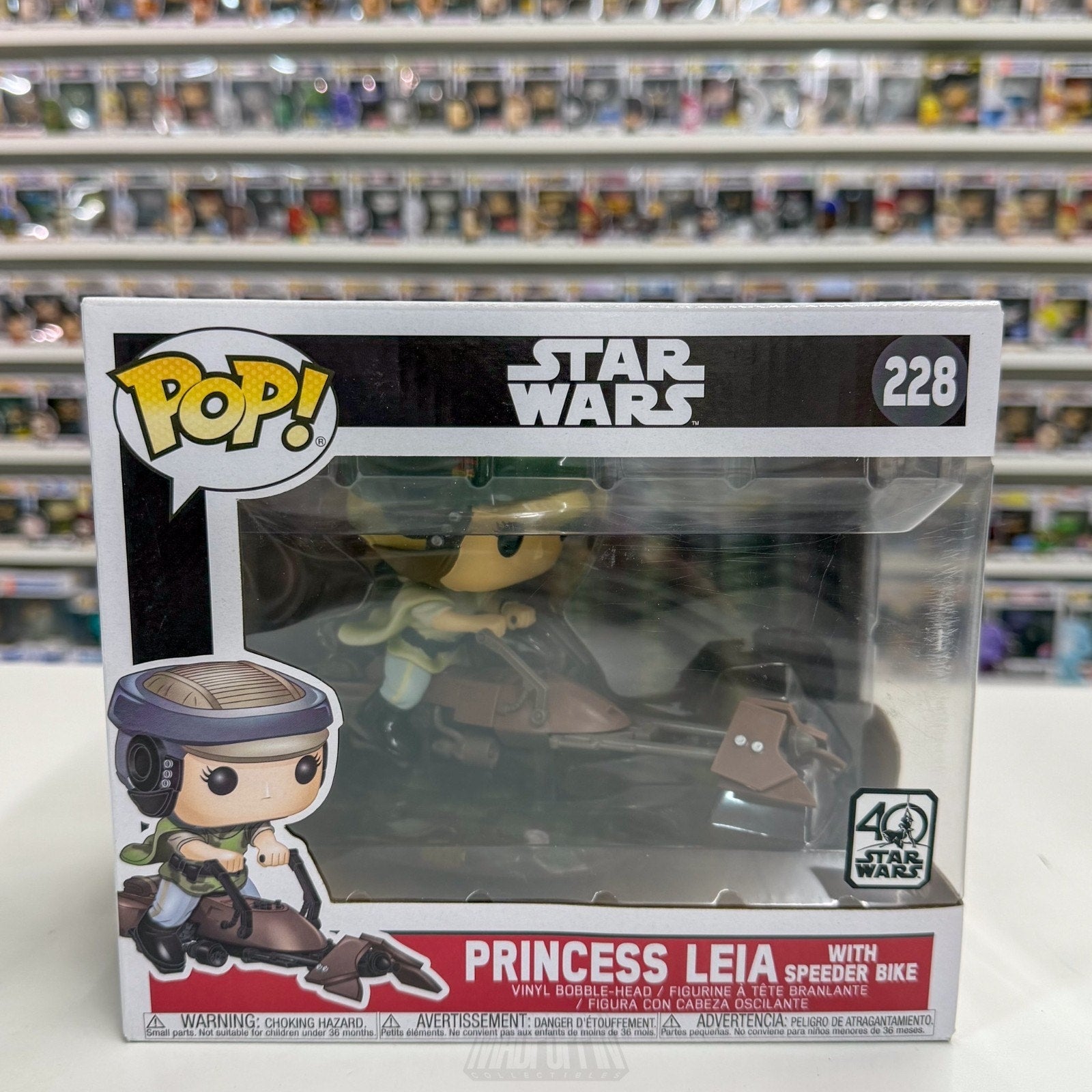 Funko Pop Ride Star Wars ROTJ Princess Leia Speeder Bike 228 Jedi Vinyl Figure