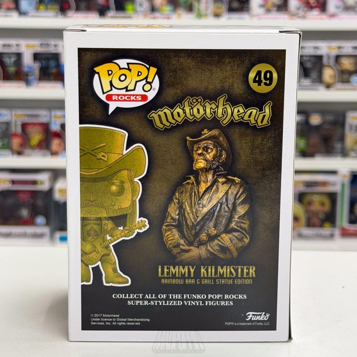 Funko Pop Rocks Motorhead Lemmy Kilmister Gold Hot Topic 49 Heavy Metal Figure