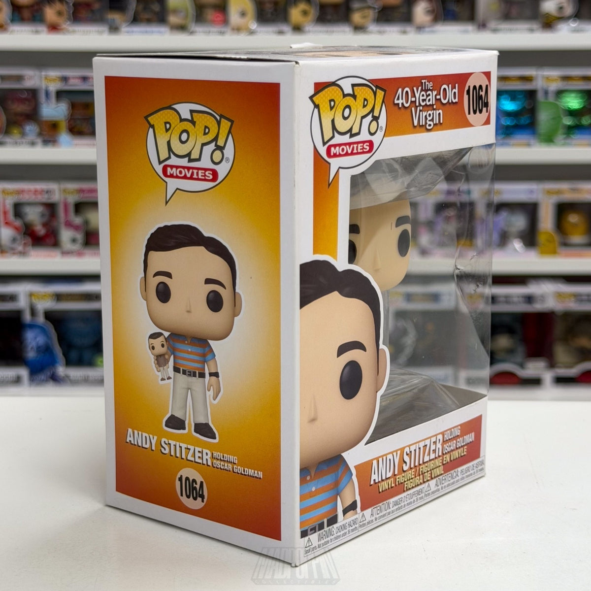 Funko Pop Movies 40 Year Old Virgin Andy Stitzer w/Oscar Goldman 1064 Toy Figure