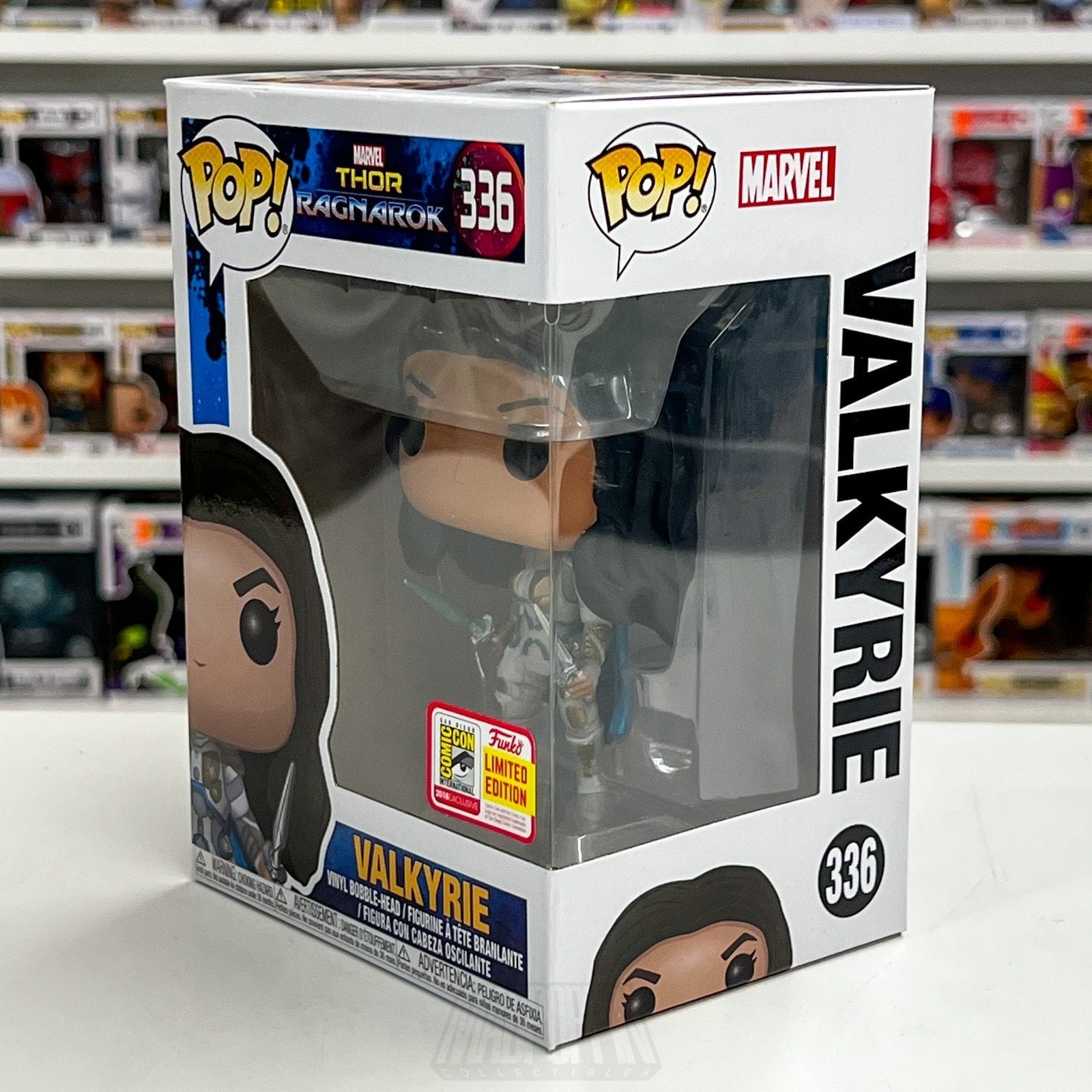 Funko Pop Marvel Thor Ragnarok Valkyrie Battle Outfit 336 SDCC 2018 Vinyl Figure