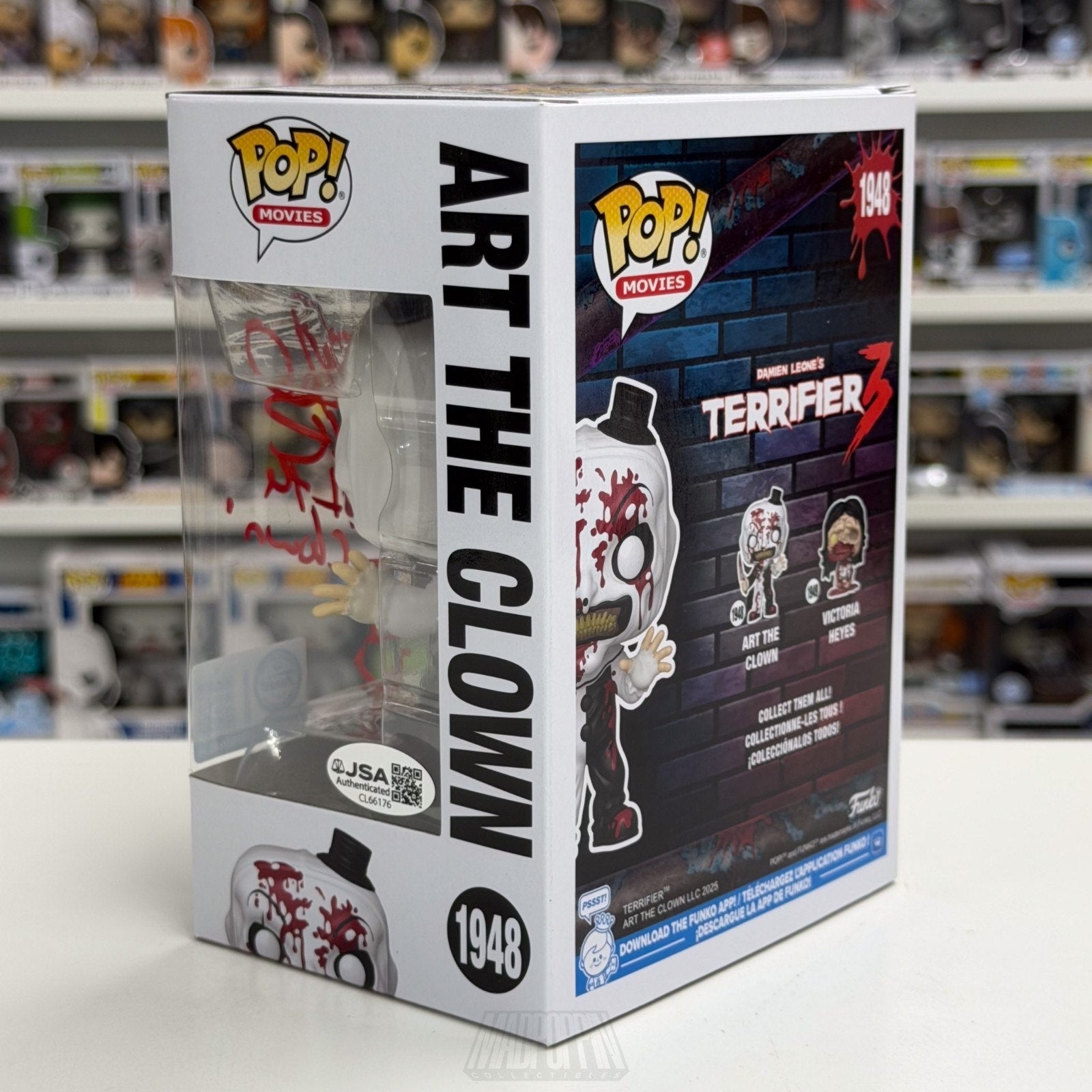 Funko Pop Movies Art the Clown Bloody Signed David Howard Thornton 1948 Figure