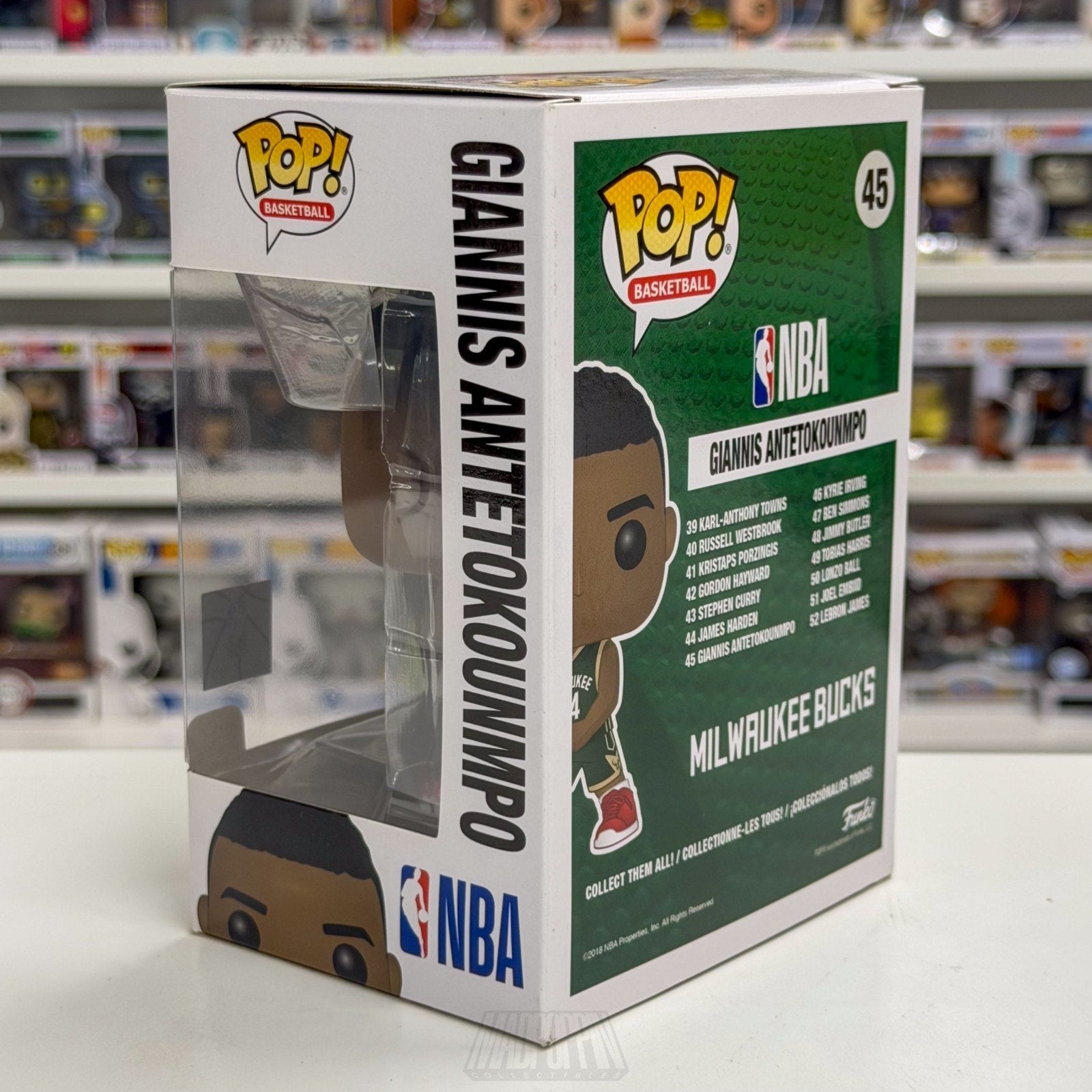 Funko Pop NBA Basketball Milwaukee Bucks Giannis Antetokounmpo 45 Vinyl Figure