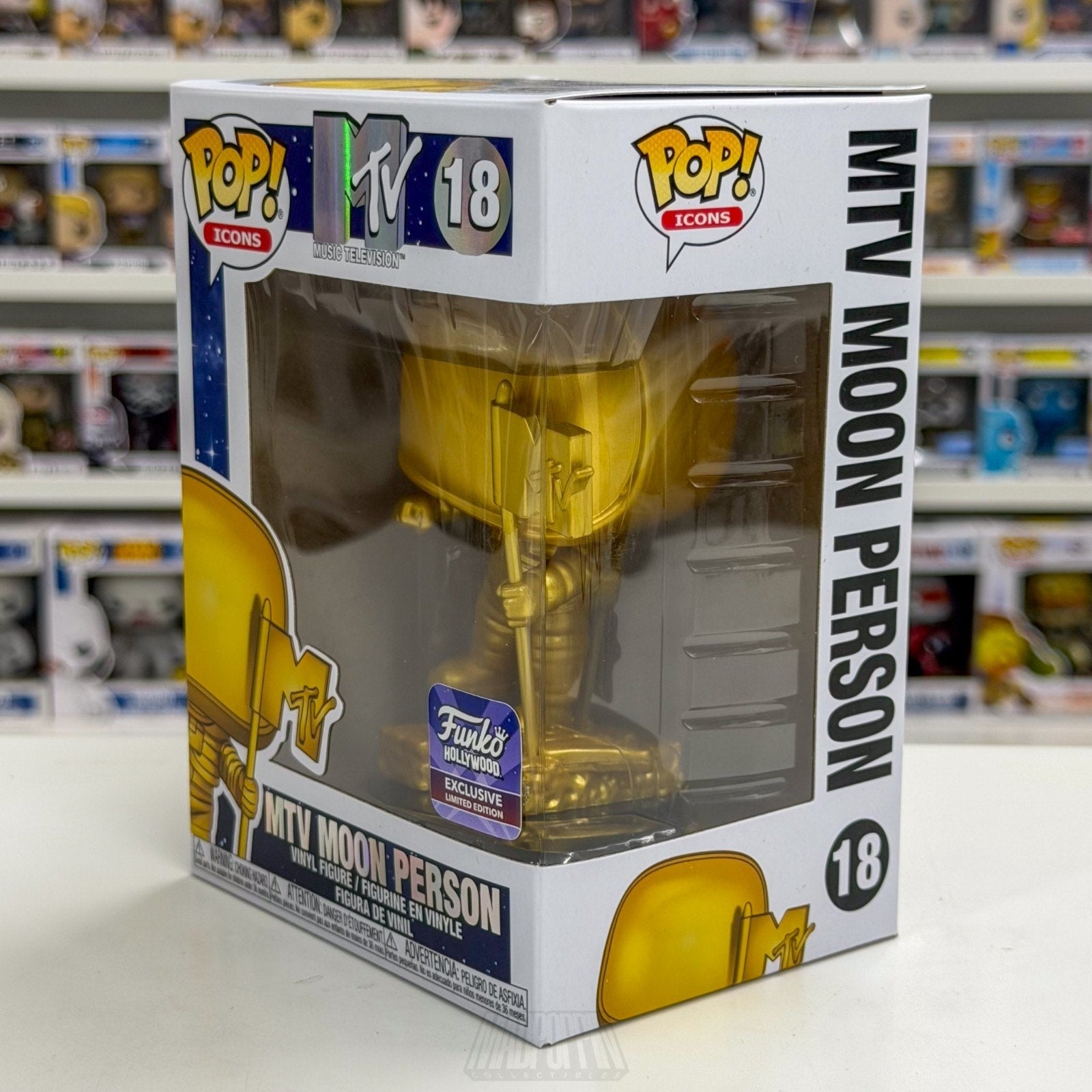 Funko Pop Icons MTV Moon Person Gold Hollywood Exclusive 18 Statue Vinyl Figure