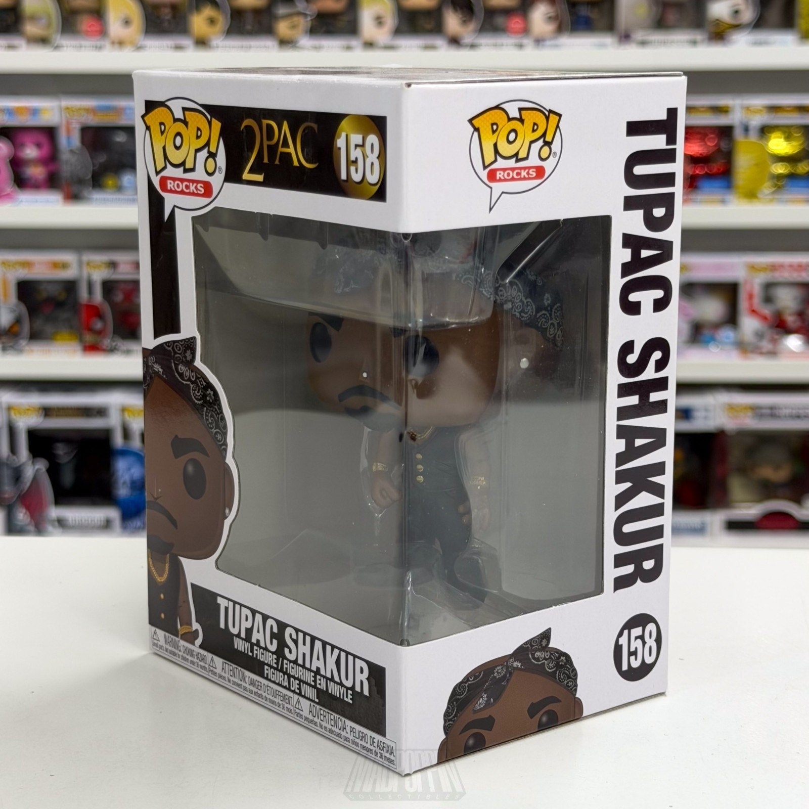 Funko Pop Rocks 2Pac Tupac Shakur Black Vest 158 Gangsta Rap Toy Vinyl Figure