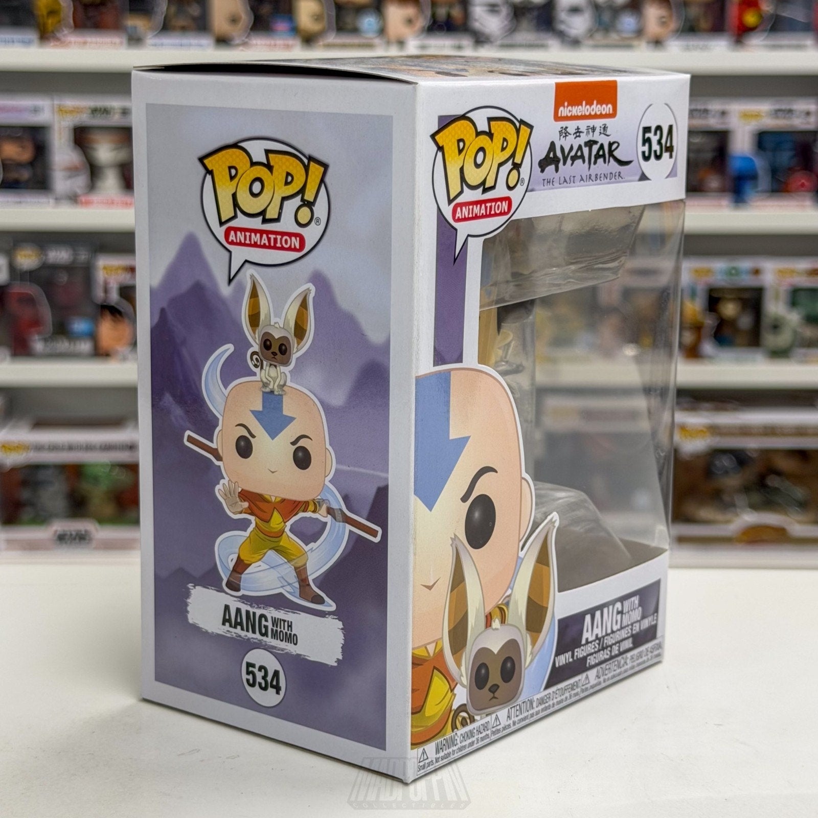 Funko Pop Animation Nickelodeon Avatar Last Airbender Aang w/Momo 534 Toy Figure