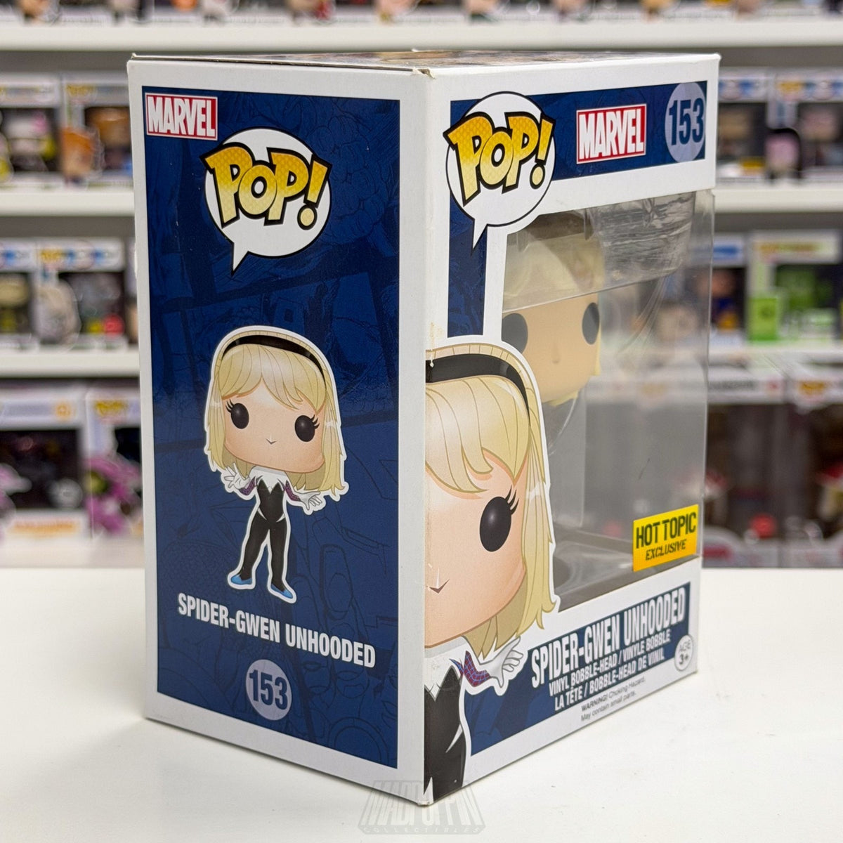 Funko Pop Marvel Spider-Gwen Unhooded Hot Topic 153 Spider-Woman Vinyl Figure