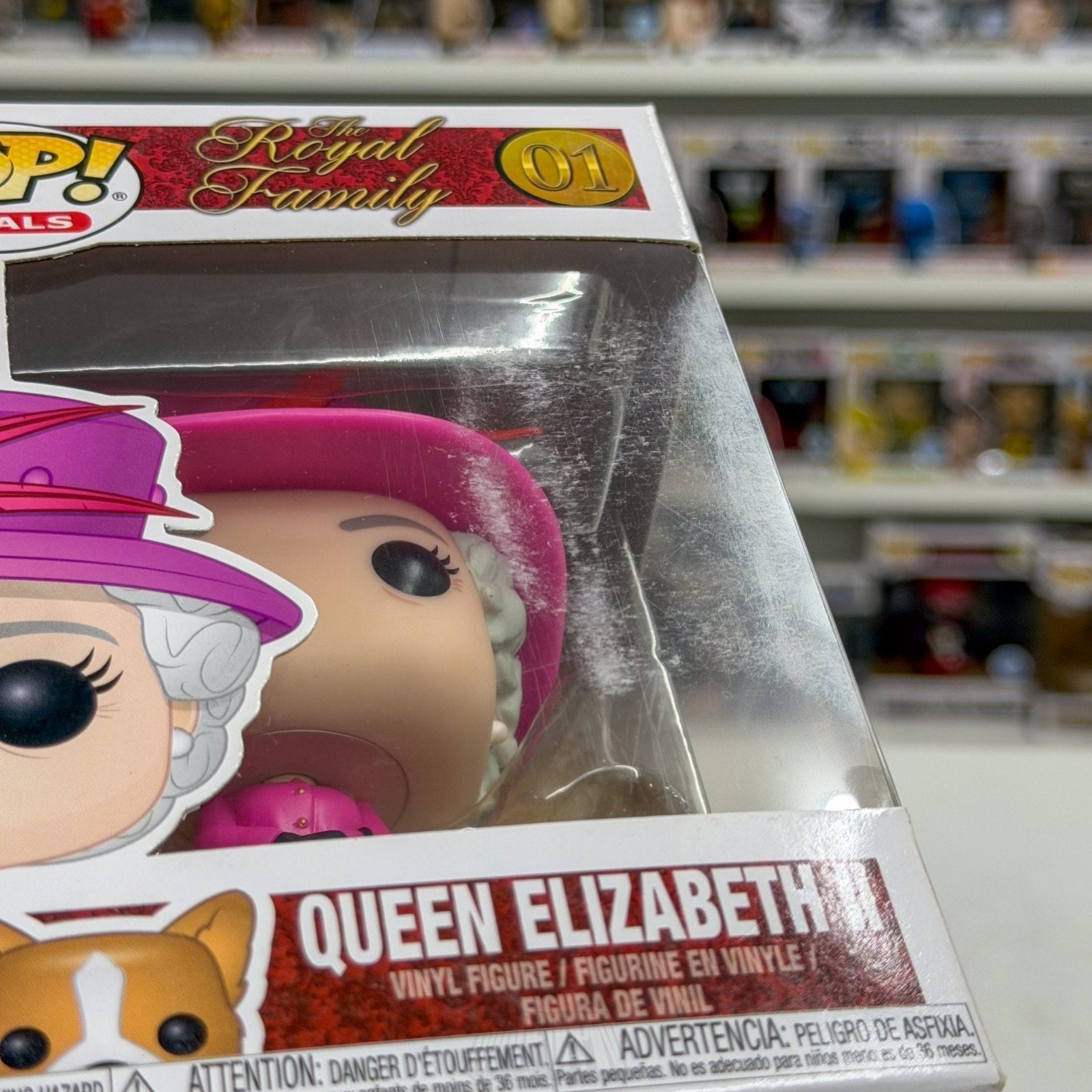 Funko Pop The Royal Family Queen Elizabeth II Pink Outfit Corgi 01 Vinyl Figure