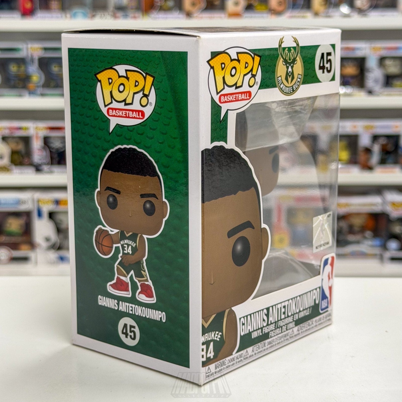 Funko Pop NBA Basketball Milwaukee Bucks Giannis Antetokounmpo 45 Vinyl Figure