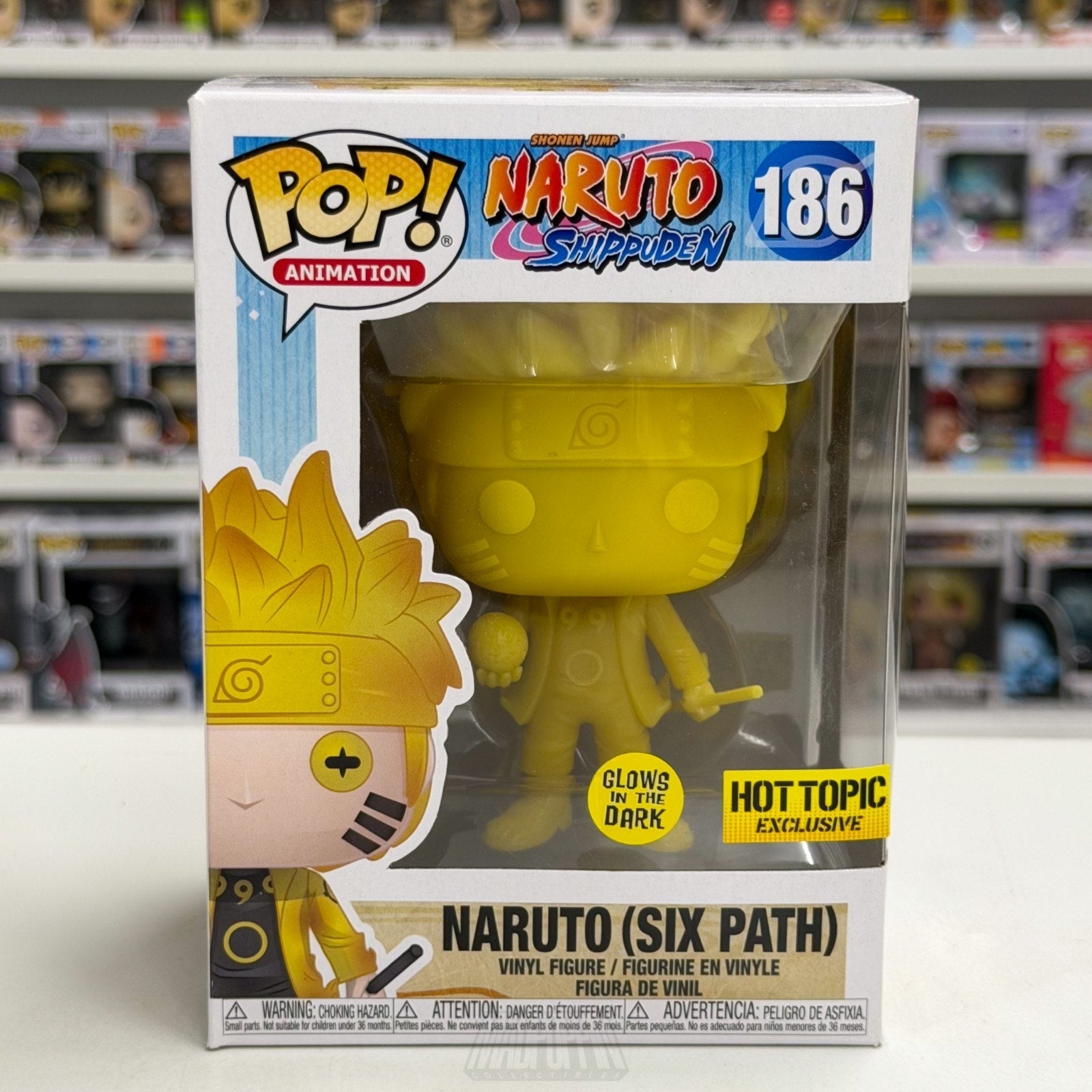 Funko Pop Anime Naruto Uzumaki Six Path Glow Hot Topic 186 Manga Vinyl Figure
