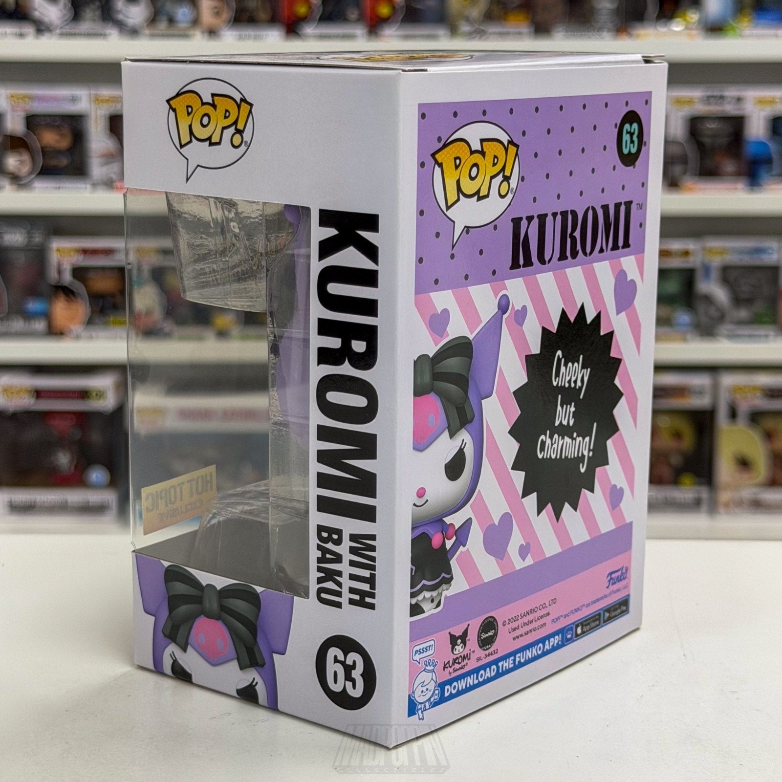 Funko Pop Sanrio Kuromi w/Baku Hot Topic 63 Kawaii Cute Rabbit Toy Vinyl Figure