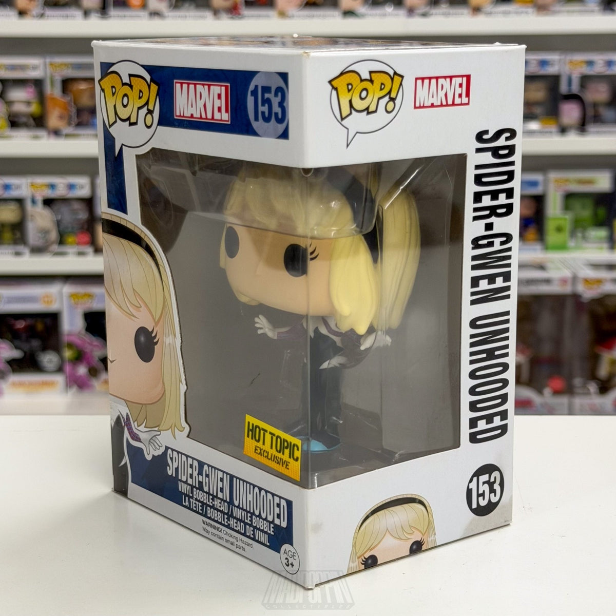 Funko Pop Marvel Spider-Gwen Unhooded Hot Topic 153 Spider-Woman Vinyl Figure