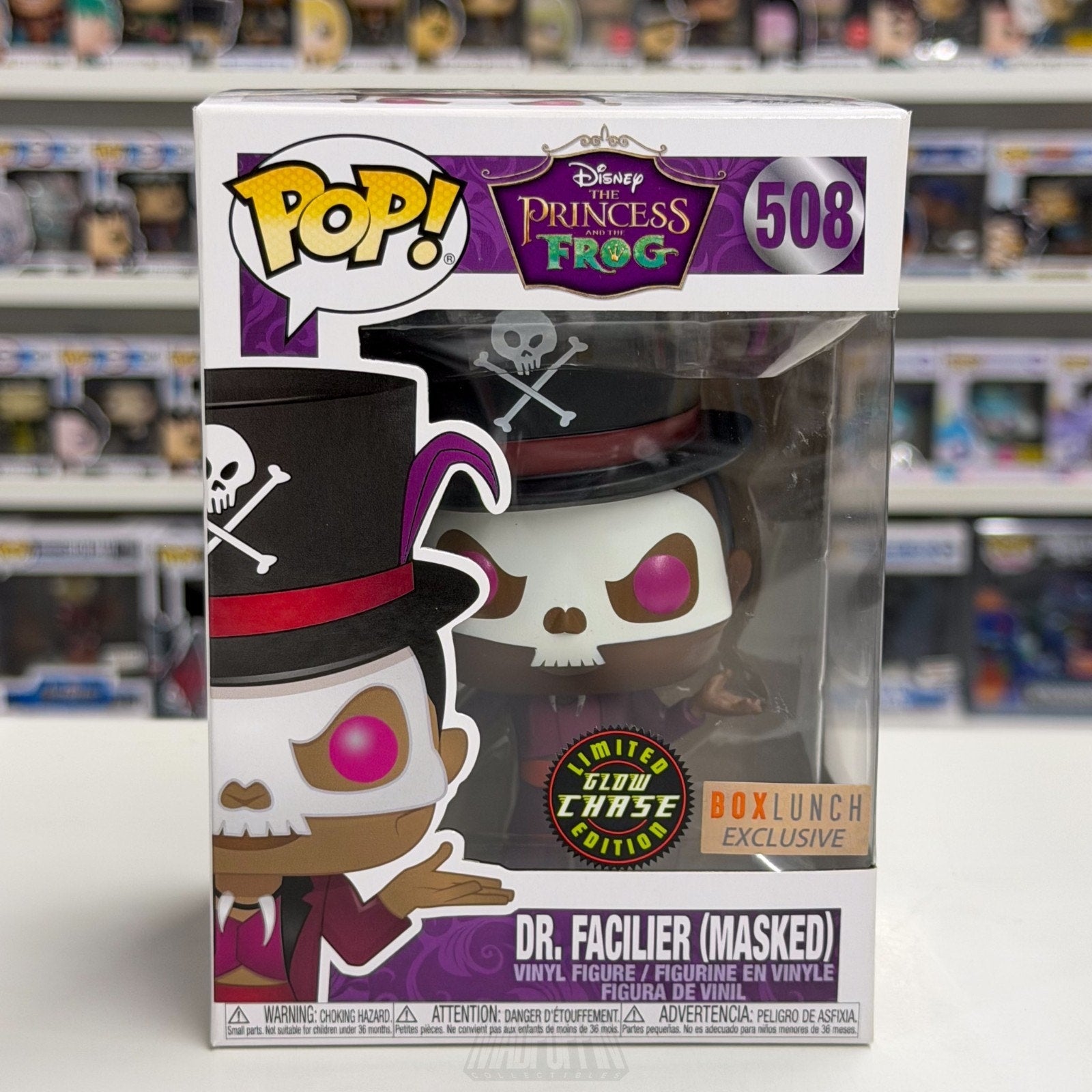 Funko Pop Disney Princess & The Frog Dr Facilier Masked BoxLunch Glow Chase 508