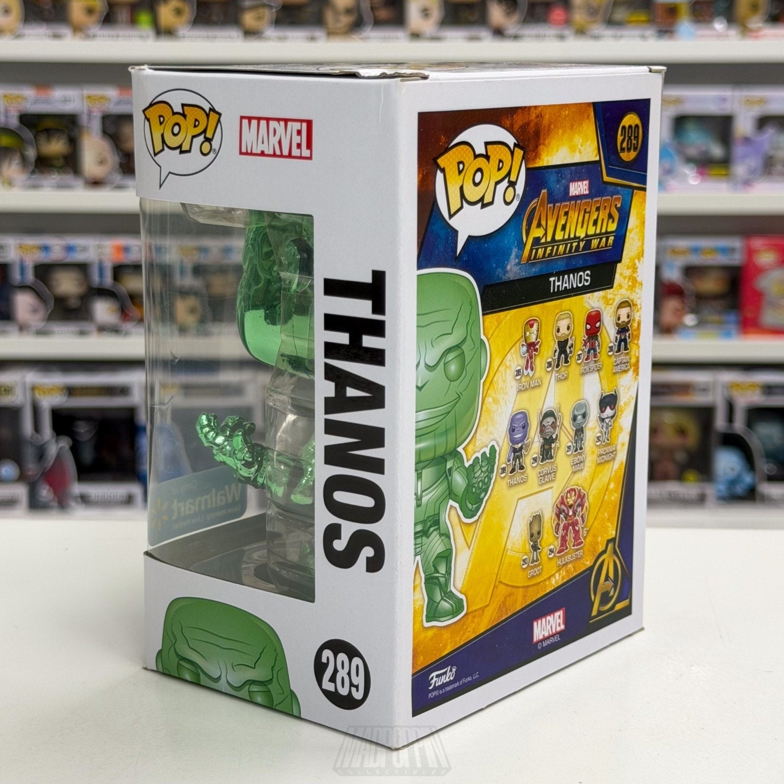 Funko Pop Marvel Avengers Infinity War Thanos Walmart Green Chrome 289 Figure