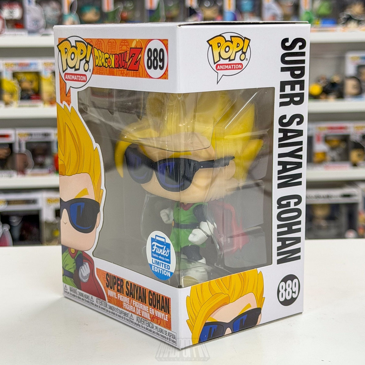 Funko Pop Anime Dragon Ball Z Super Saiyan Gohan Sunglasses 889 Toy Vinyl Figure