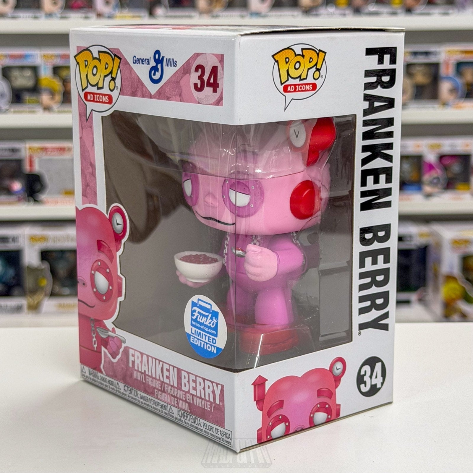 Funko Pop Ad Icons General Mills Franken Berry w/Cereal Bowl 34 Toy Vinyl Figure