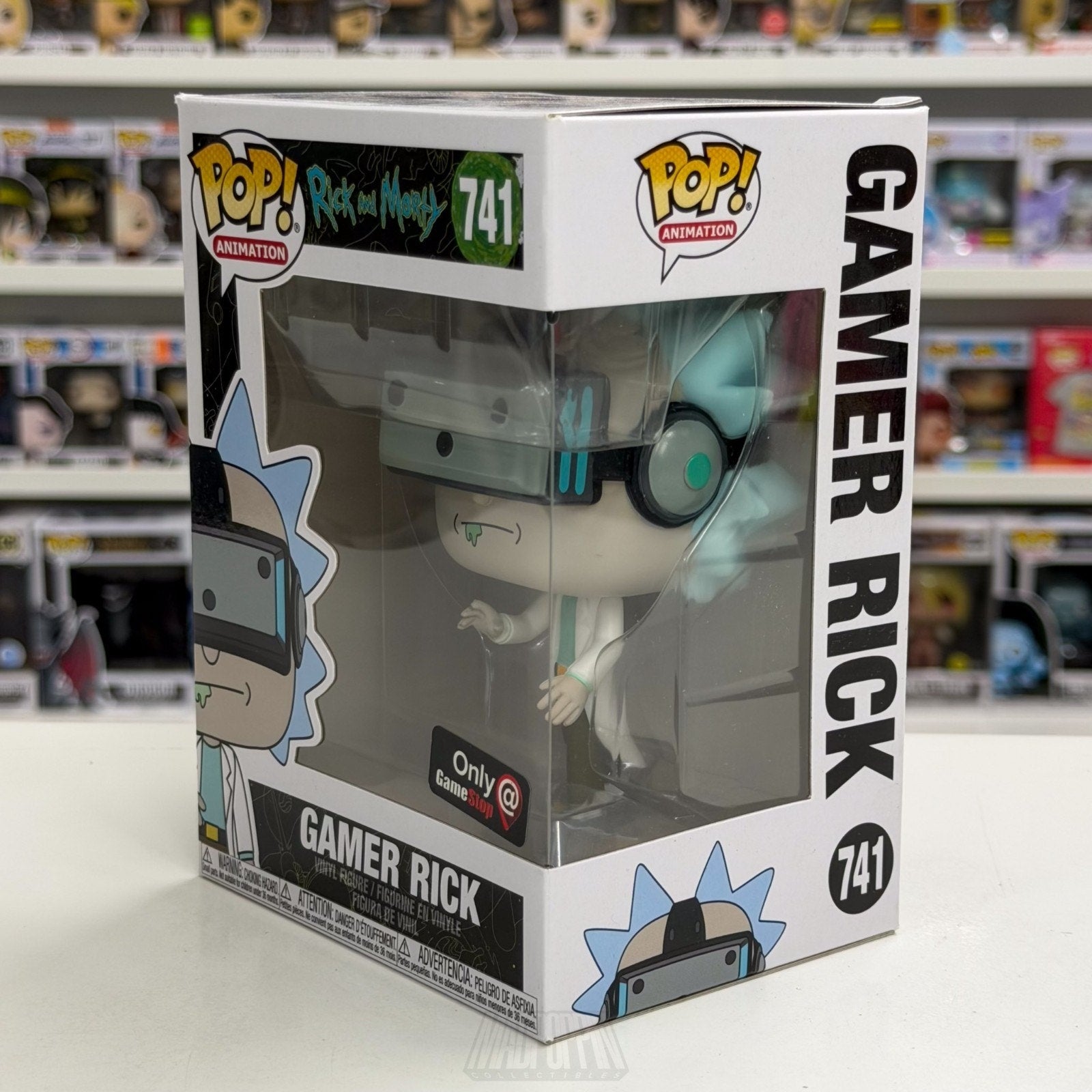 Funko Pop Animation Rick & Morty Gamer Rick GameStop 741 Cartoon Vinyl Figure