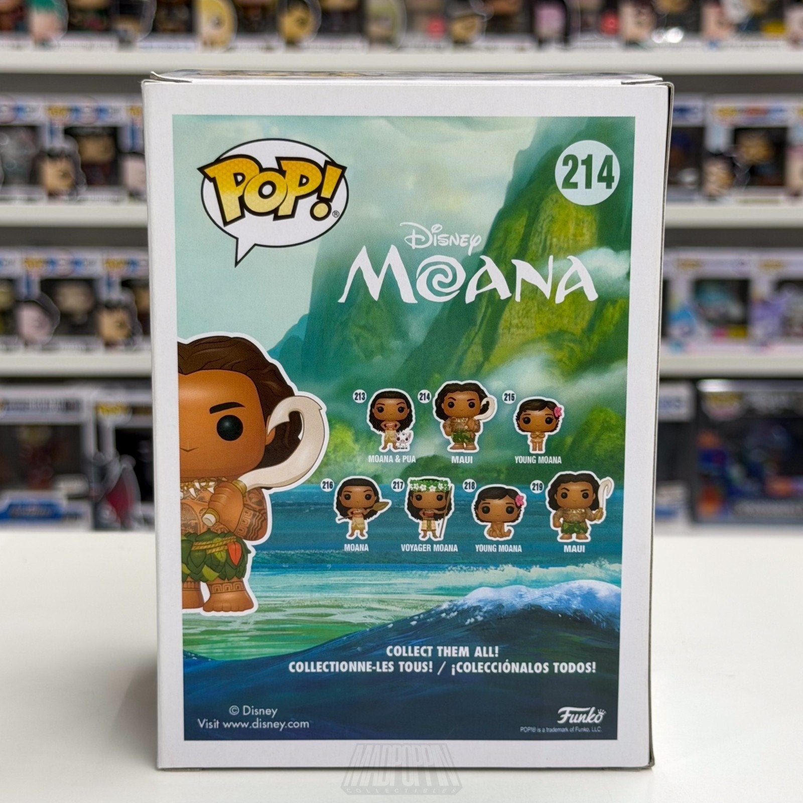 Funko Pop Disney Moana Maui w/Hook 214 Rock Polynesian Demigod Toy Vinyl Figure